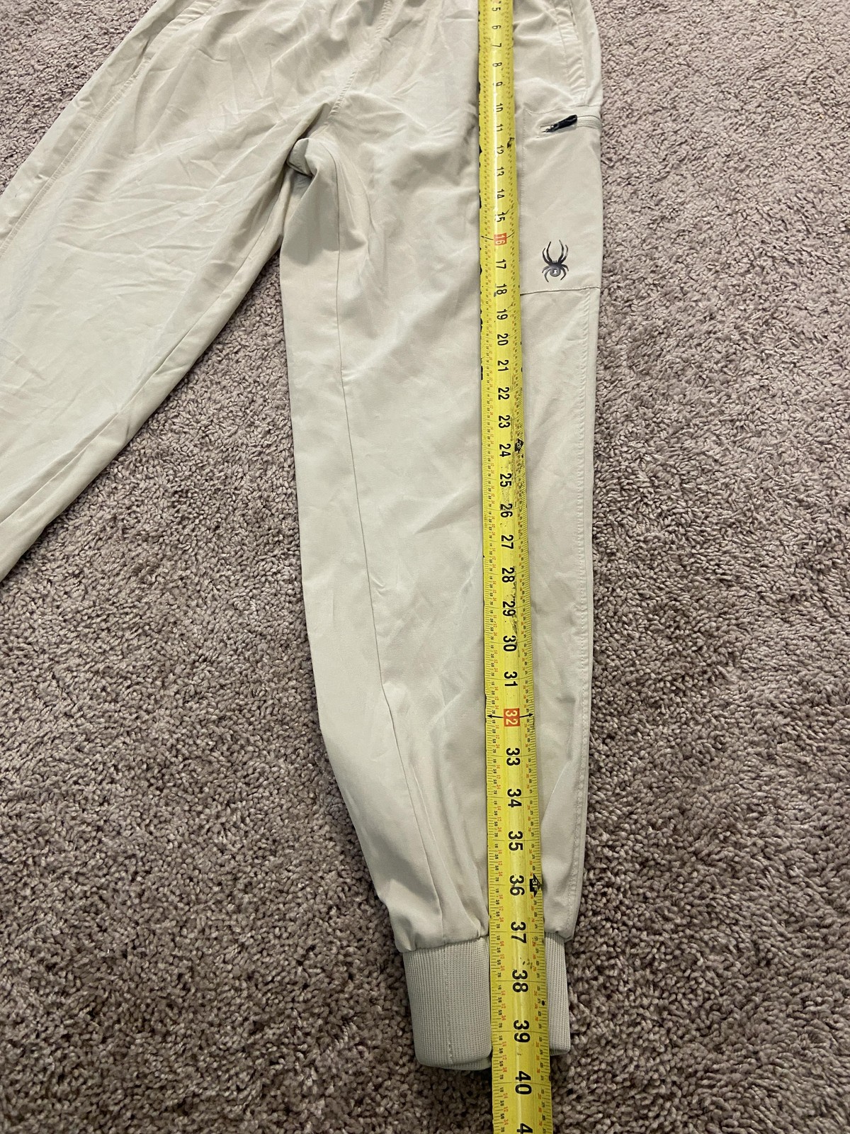 Spyder Pants Mens 30 Beige Active Jogger Elastic Waist Zip Pocket Lightweight