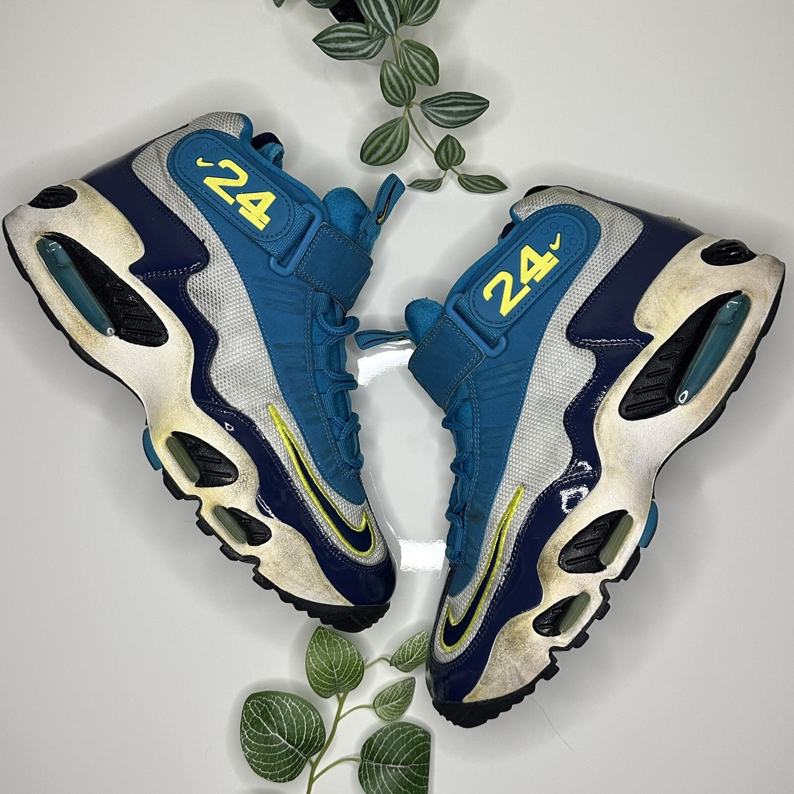 Nike Air Griffey Max 1 Pure Platinum Navy Varsity Royal Blue Size 9 Mens 2014 Og