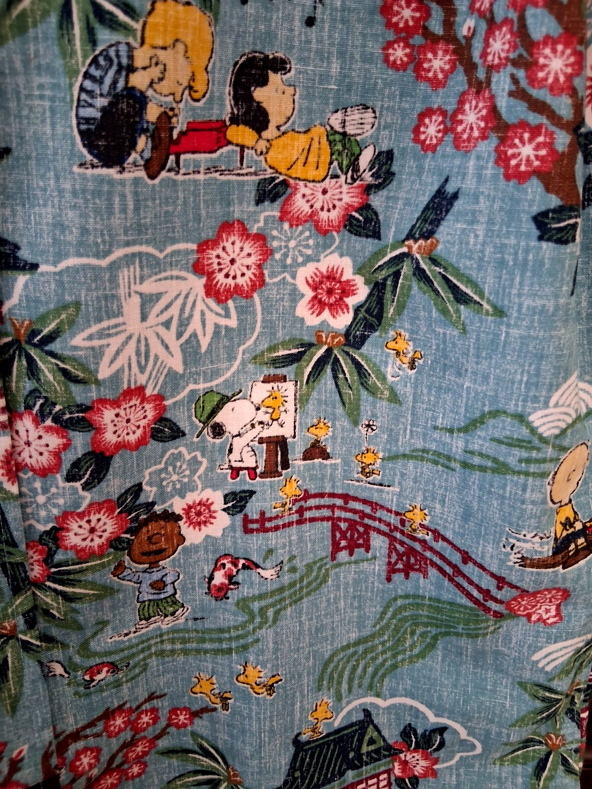Reyn Spooner Boy’s “PEANUTS IN JAPAN” NWT Aqua Button Front Shirt Sizes