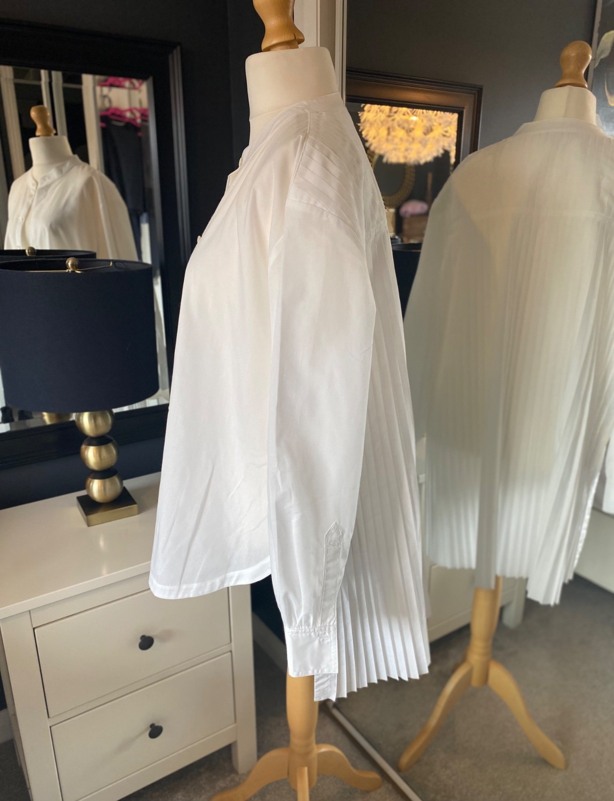 AllSaints Percy high low pleated shirt UK 14 bnwot see description RRP: £139