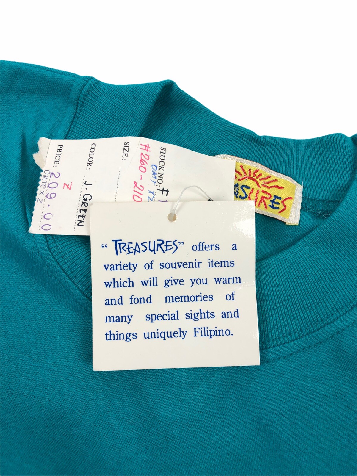 Philippines Mens Medium T Shirt Green Filipino Mabuhay Single Stitch Vintage NWT