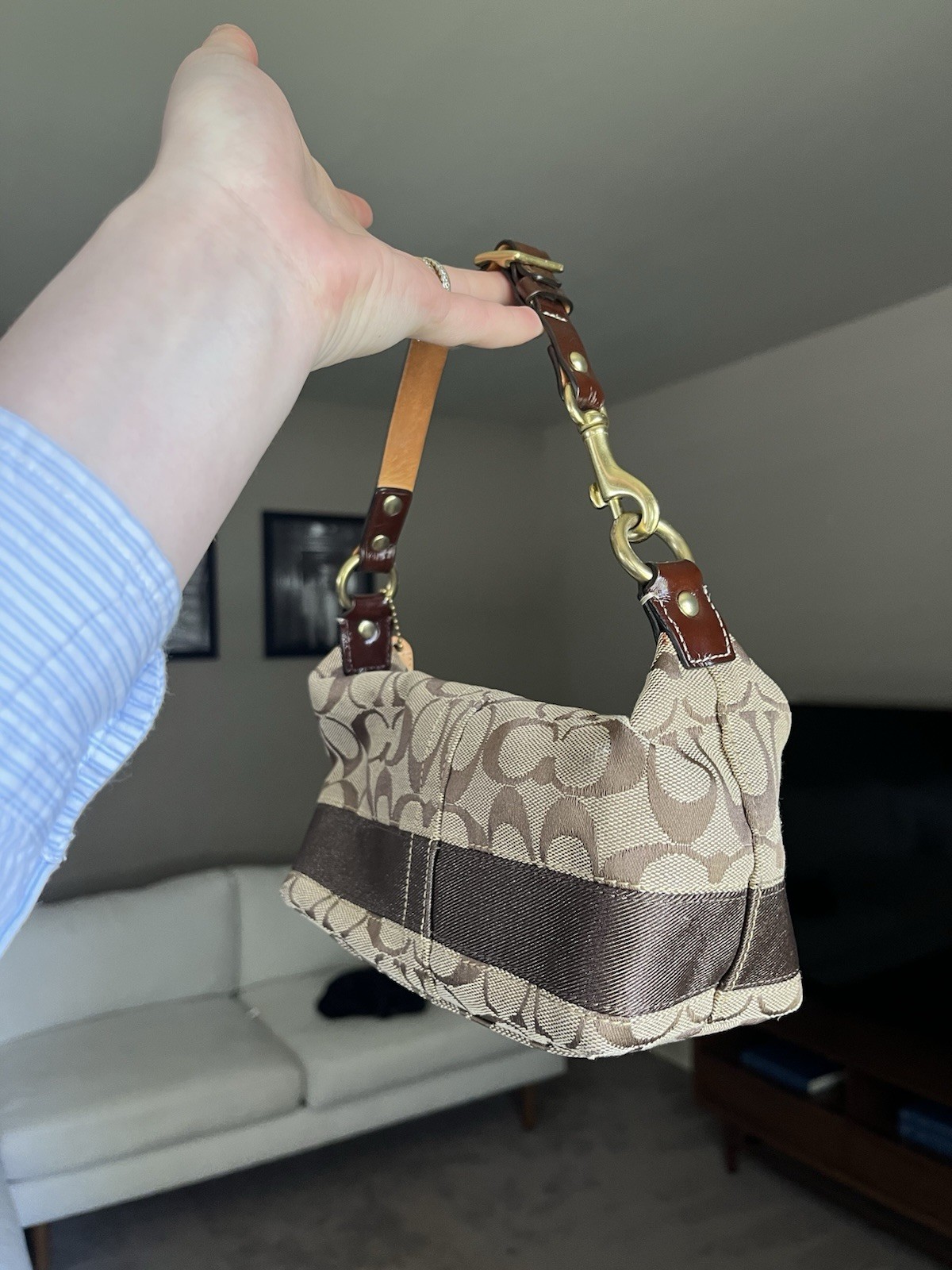 2009 Vintage Coach Signature Small Shoulder Bag