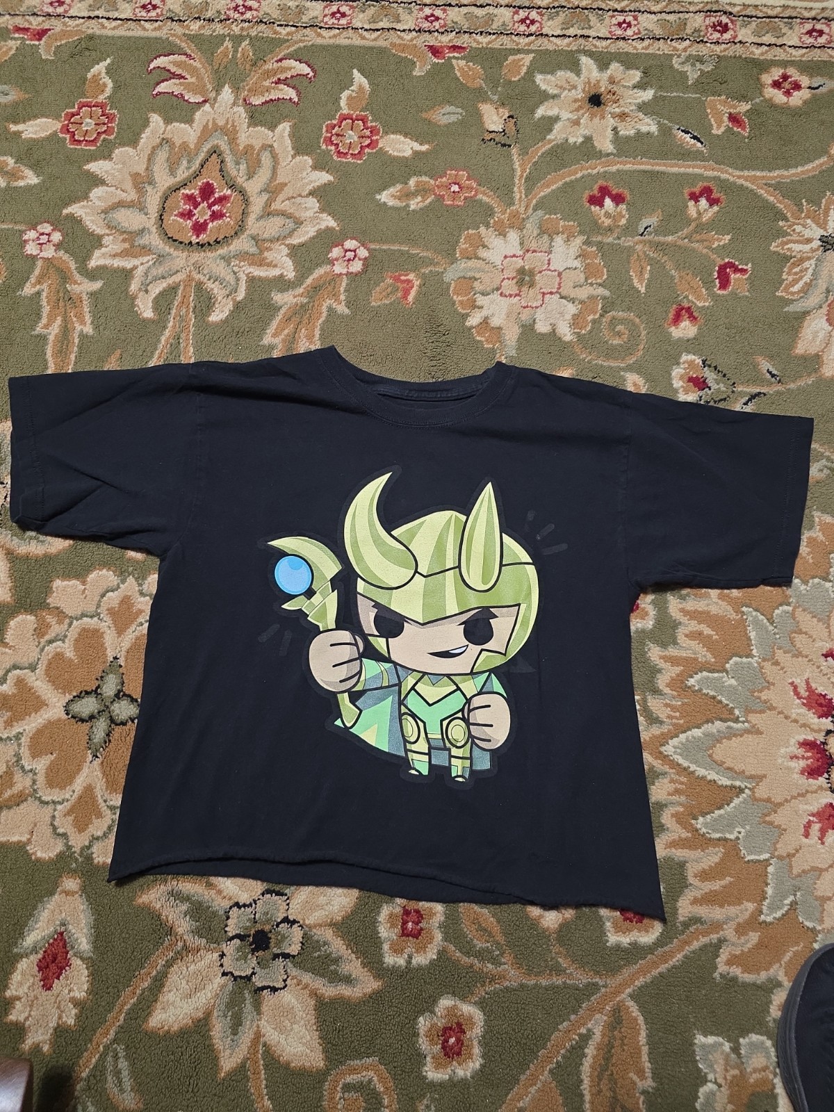 Ladies Sz Small Crop Top Marvel Loki Character