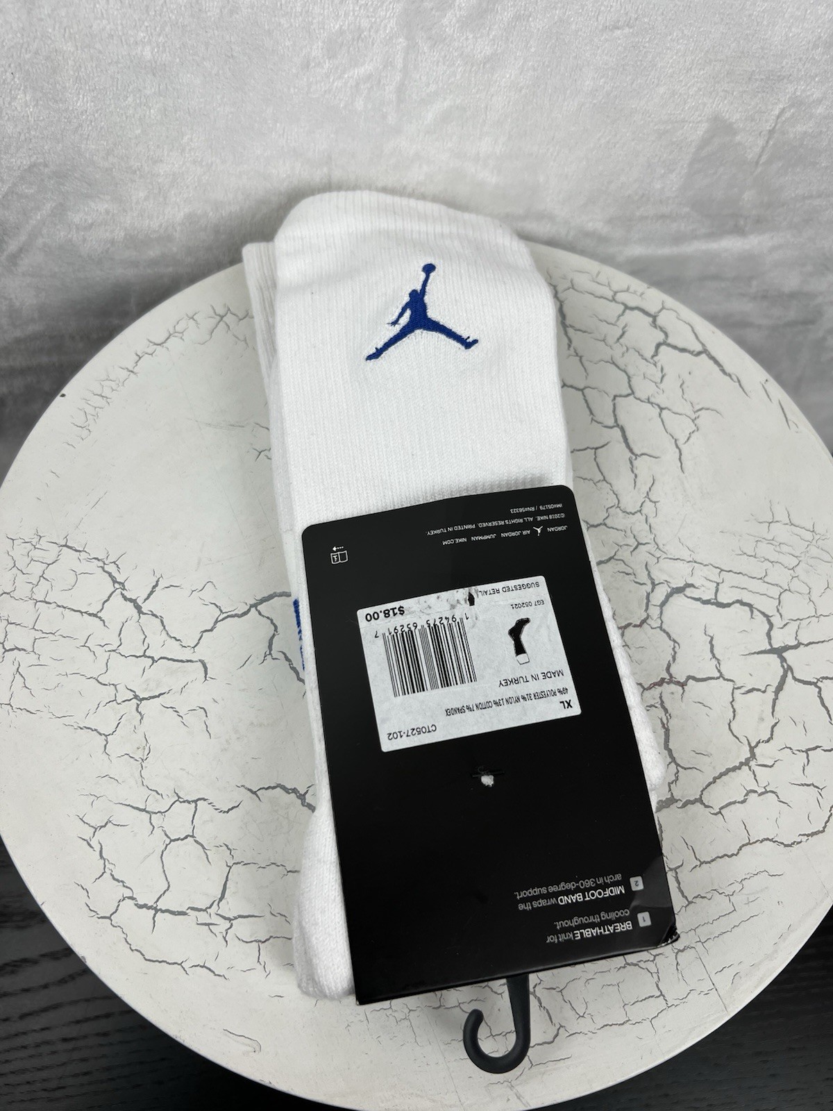 Nike Air Jordan Everyday Dri-Fit Crew Socks 1 Pairs White Men’s Size XL 12-15