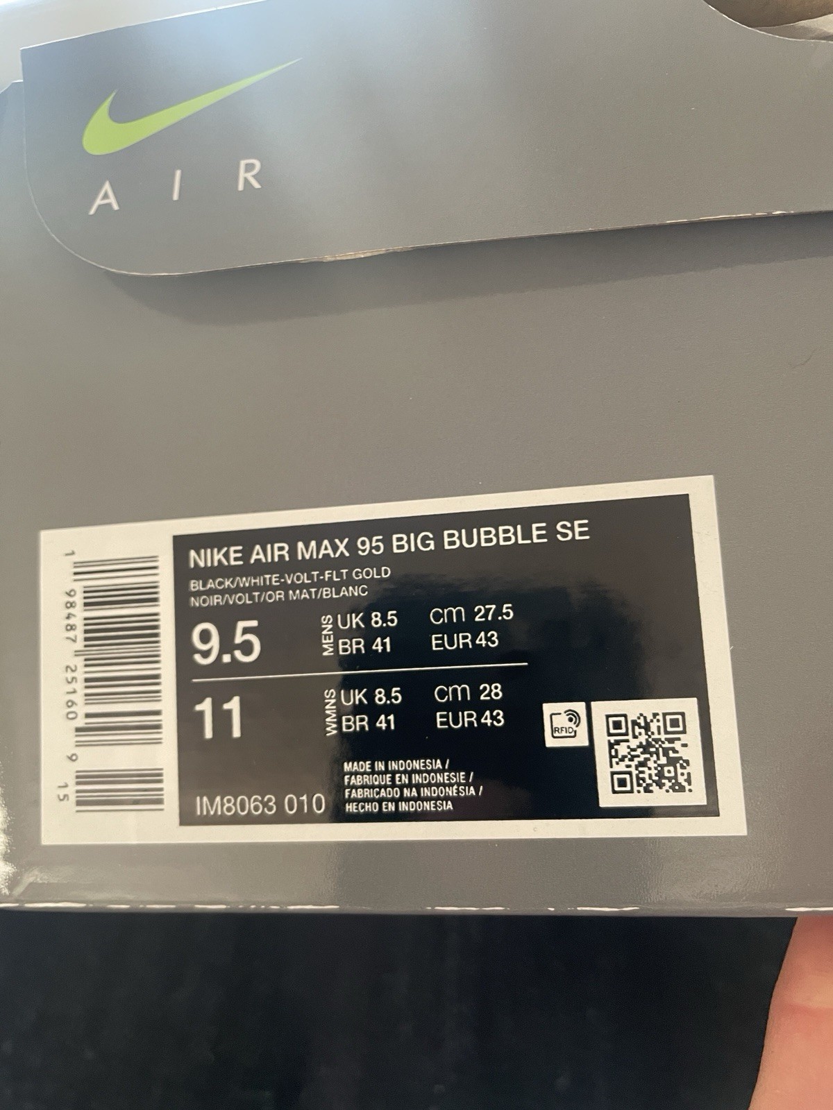 atmos × Nike Air Max 95 Big Bubble SE HRJK Harajuku Complexcon IM8063-010 M 9.5