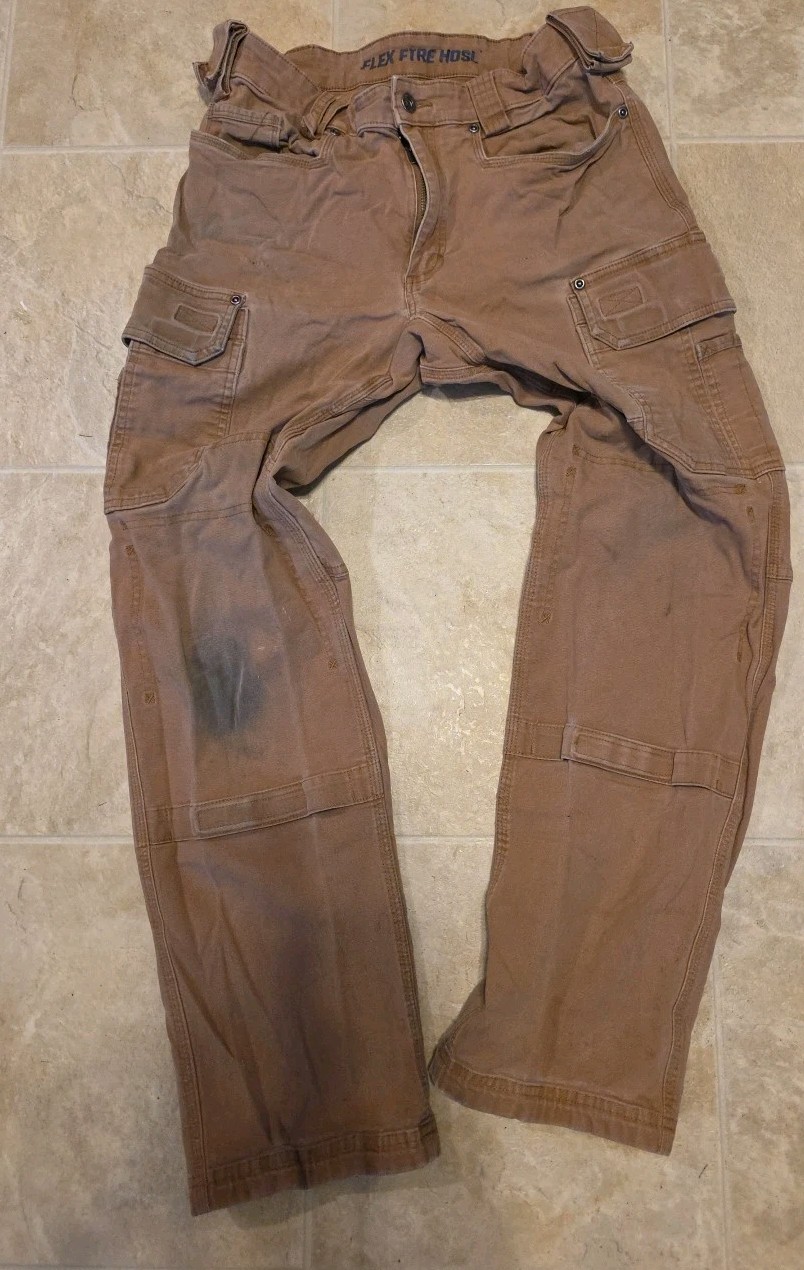 Duluth Flex Fire Hose Mens 32×30 (32×32) Ultimate Cargo Canvas Double knee work