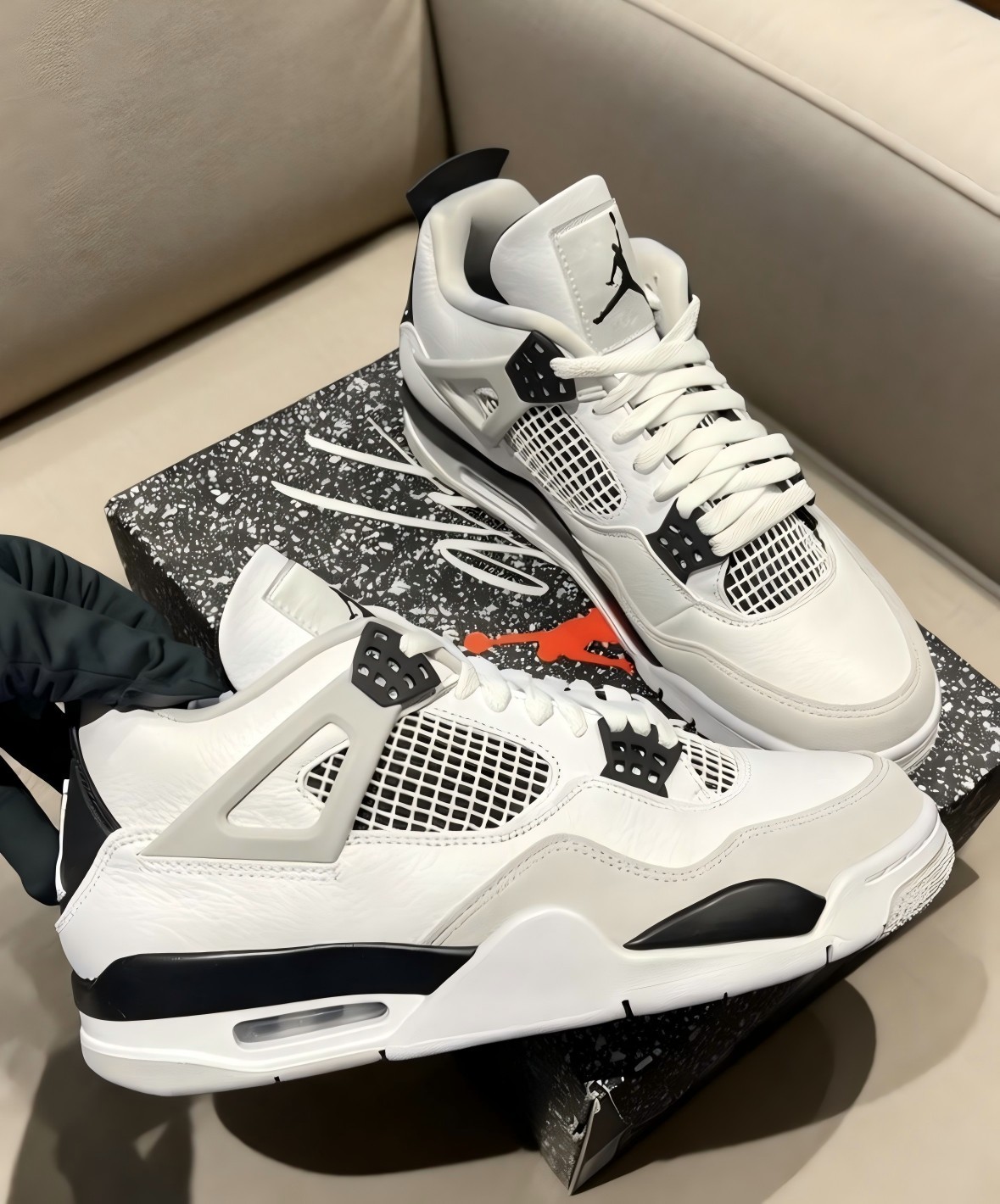 Jordan 4 Retro “White Oreo ” Men’s Basketball Shoes Mid Top US Size7-12