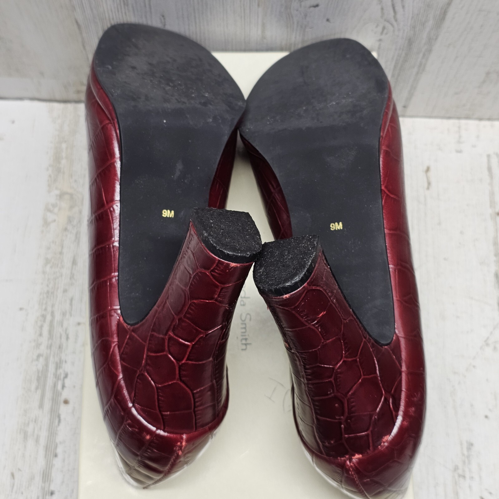 Amanda Smith 9M Leather Open Toe Heels Pump High (3-3.9 in)