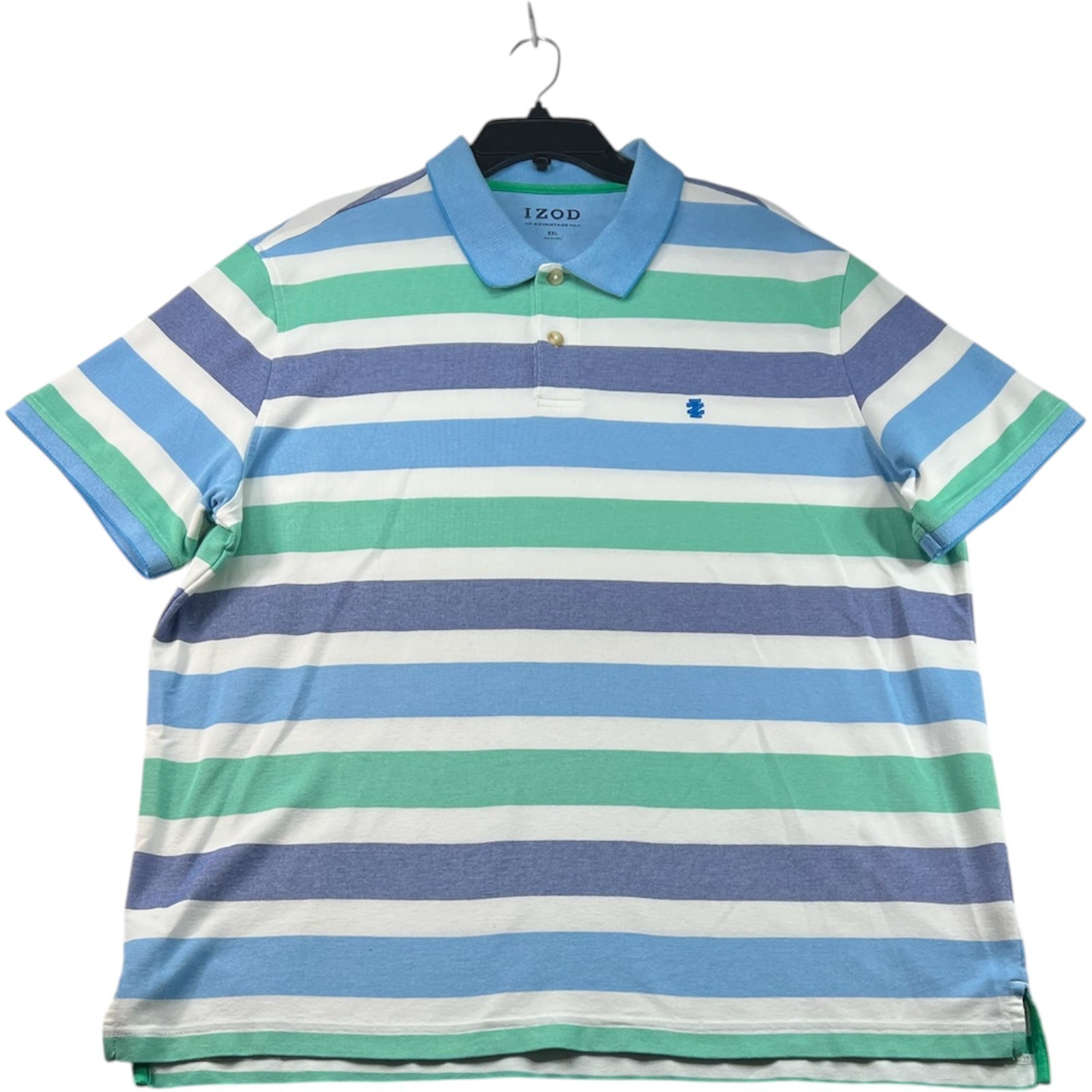Izod Polo Shirt Mens Size XXL Multicolor Striped Short Sleeve