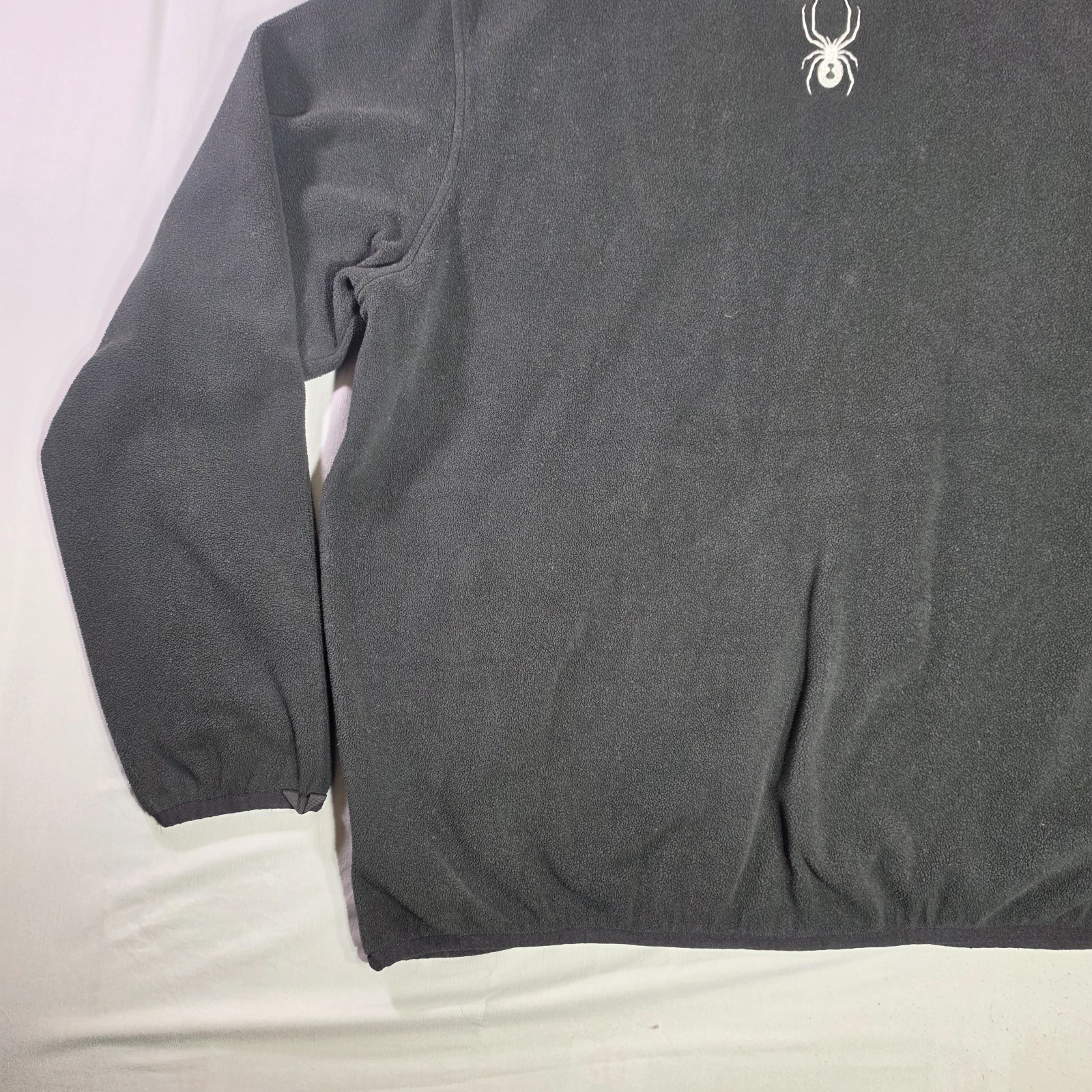 Spyder Jacket Mens X-Large Black Full Zip Pockets Fleece Jacket Stitched Logos