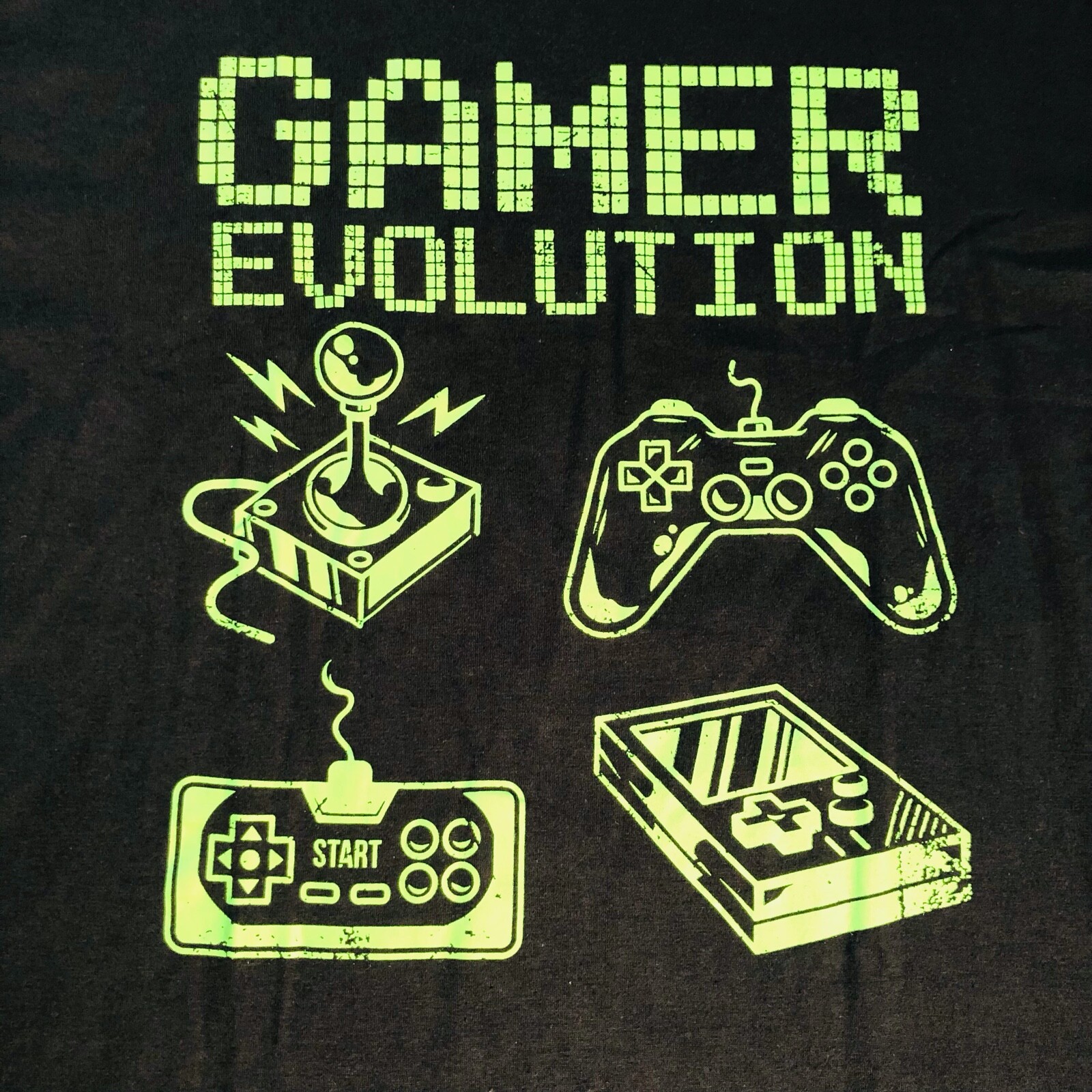 ADTN Mens Gamer Evolution Black XL Logo Graphic Tee Crewneck Short sleeve