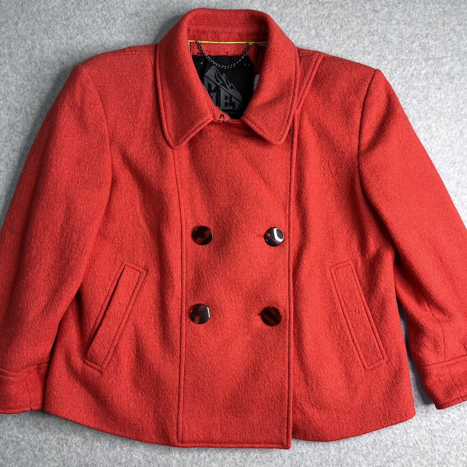 G.E.T General Equipment Technique Jacket Women’s L Double Breasted Crop Blazer