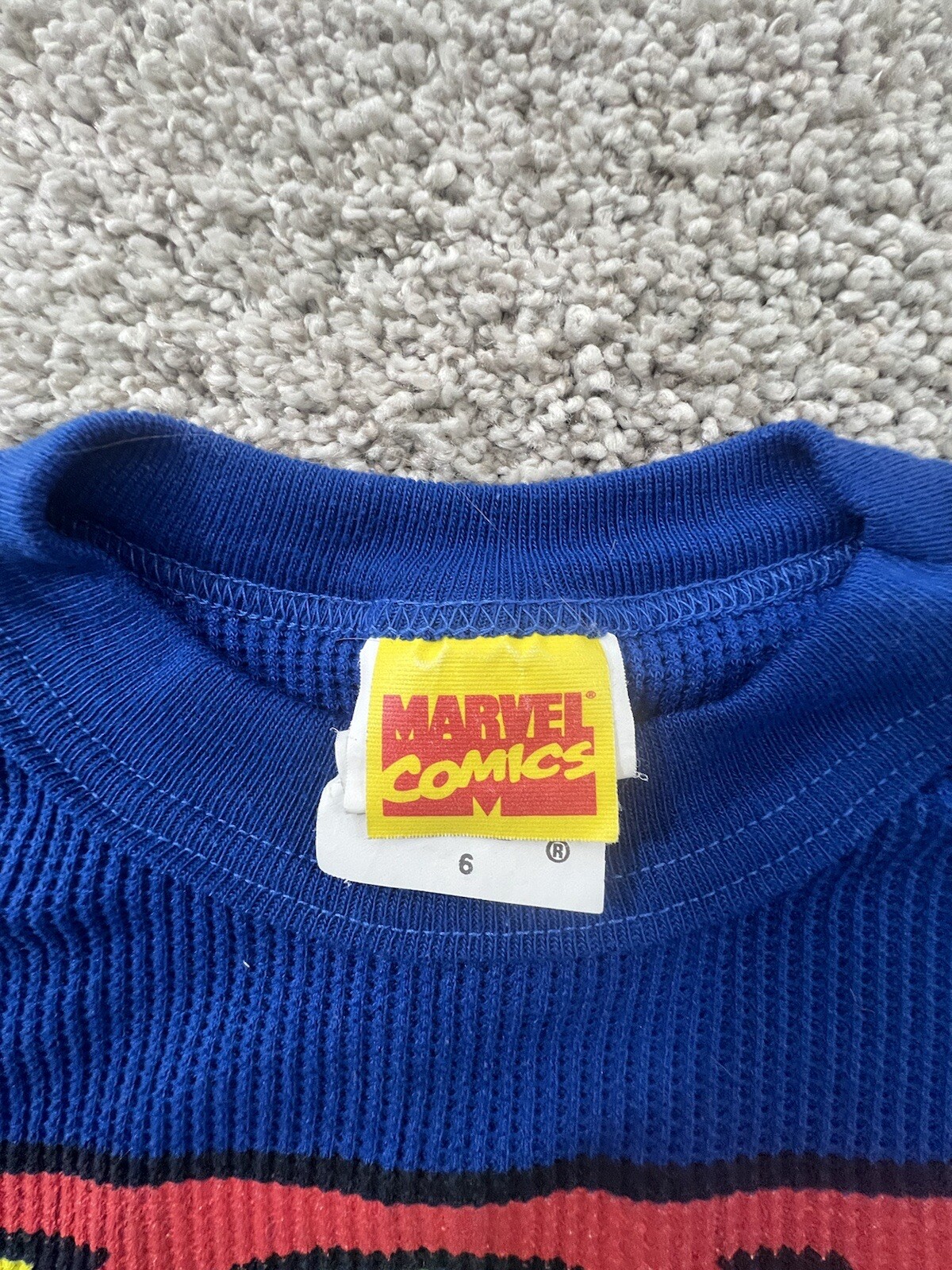 Vintage 1997 Superman T-Shirt Blue Red Superhero DC Kids Size 6