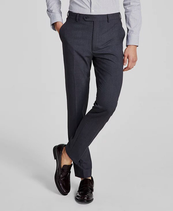 Calvin Klein Men Gray Infinite Stretch Skinny-Fit Dress Pants 30W 32L