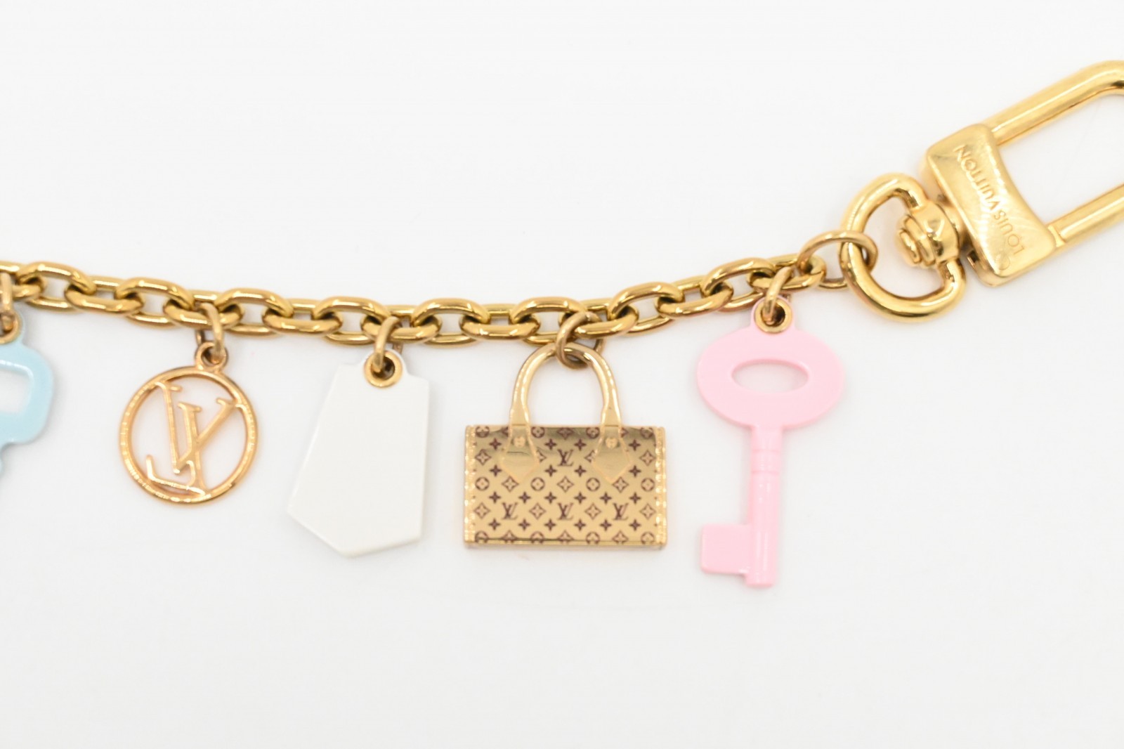 Authentic Louis Vuitton Bag Charm Chain Iconix M01372