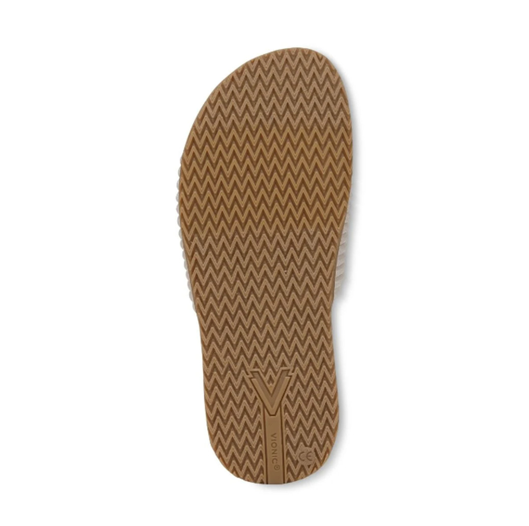 Vionic Evie Knit Slide Sandals Women’s Cream Orthotic Comfort Slip On