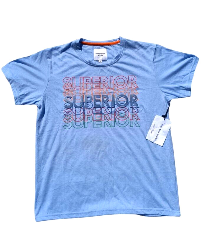 Woman’s Tee BUSHWICK SUPPLY New York 3D Mirror Superior Letters Light Blue Med.
