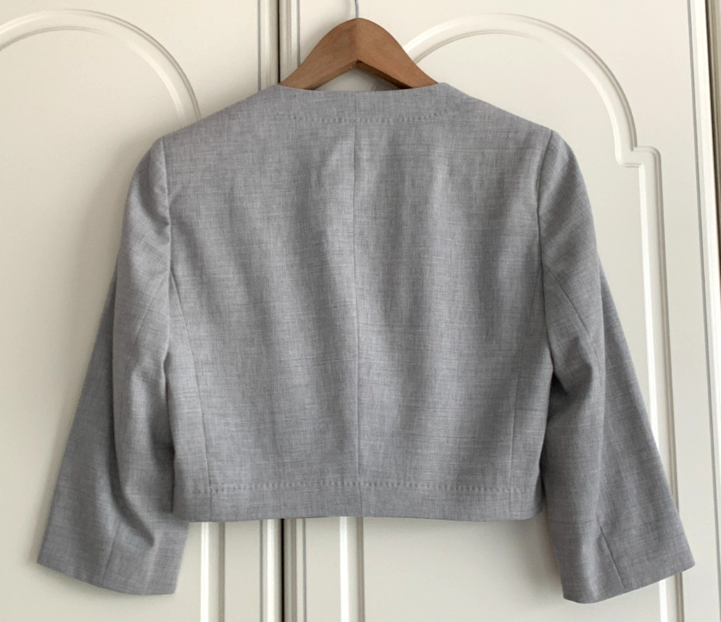 Joseph Grey 90% Wool Open Bolero Style Lined Jacket – Made in Italy Size 40
