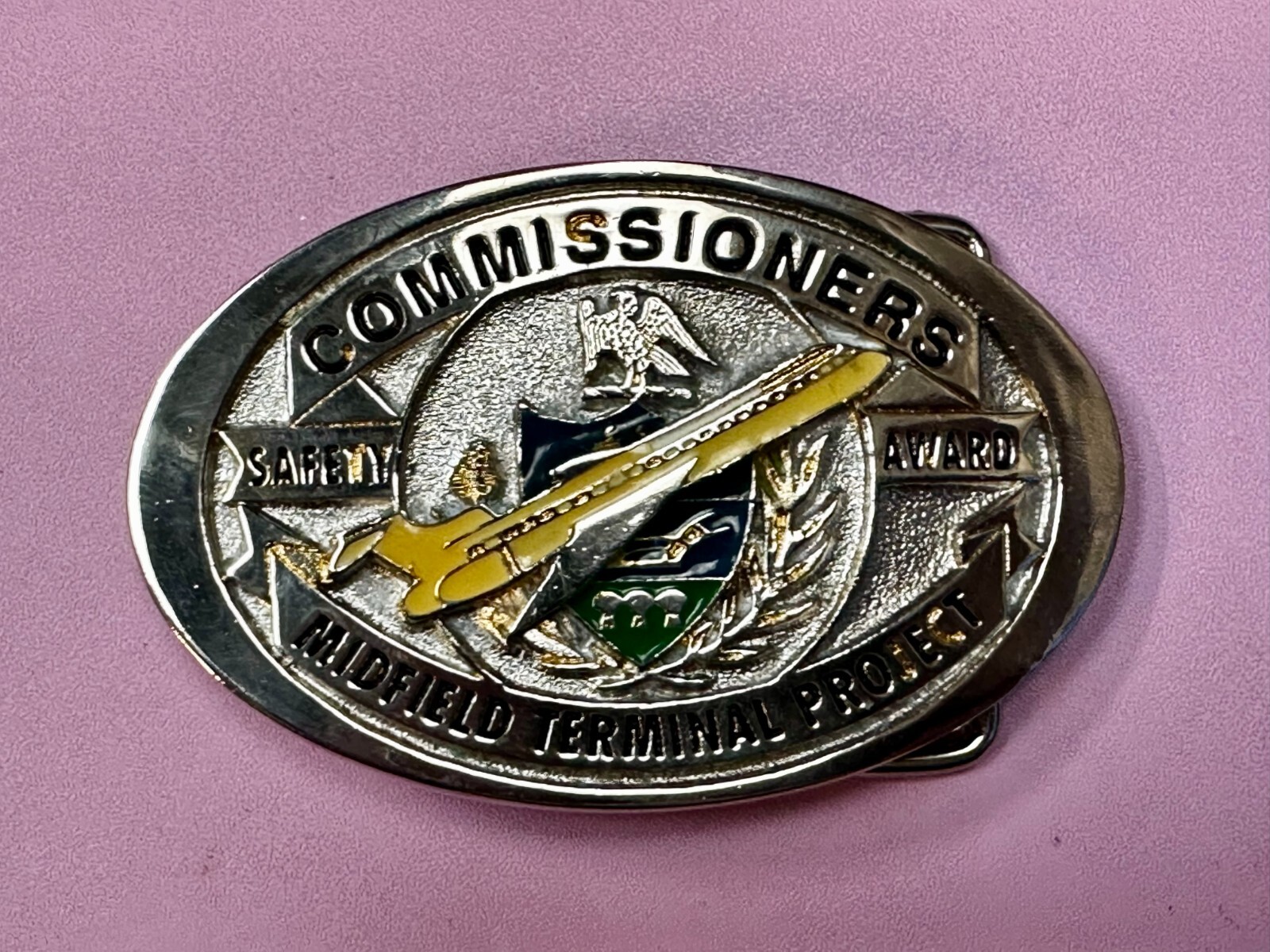 Commissioners Midfield Terminal Project Safety Award Commemorative Belt Buckle