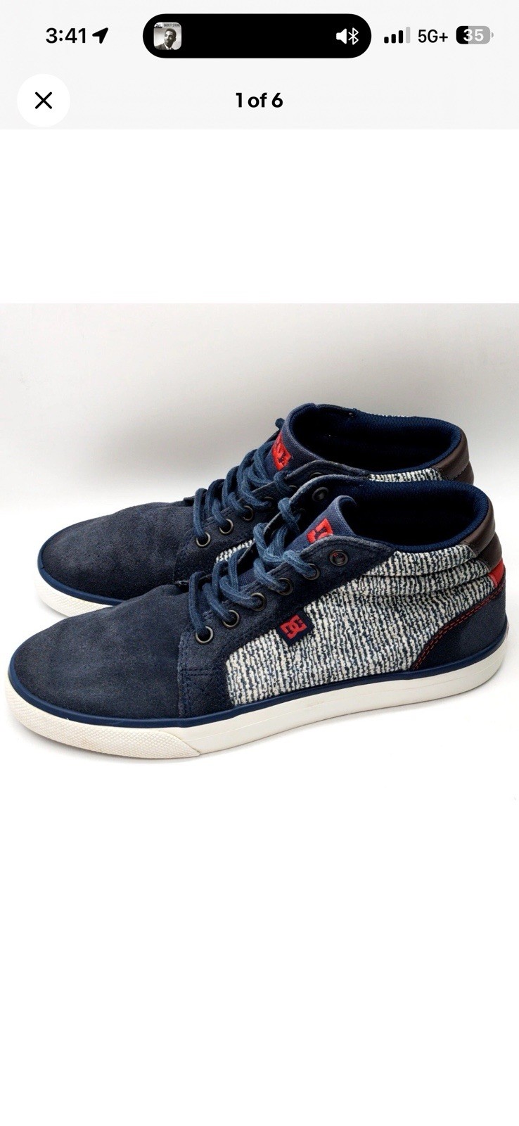 DC Shoe Council Mid Se Ankle High Canvas Sneaker Size 7 Rare