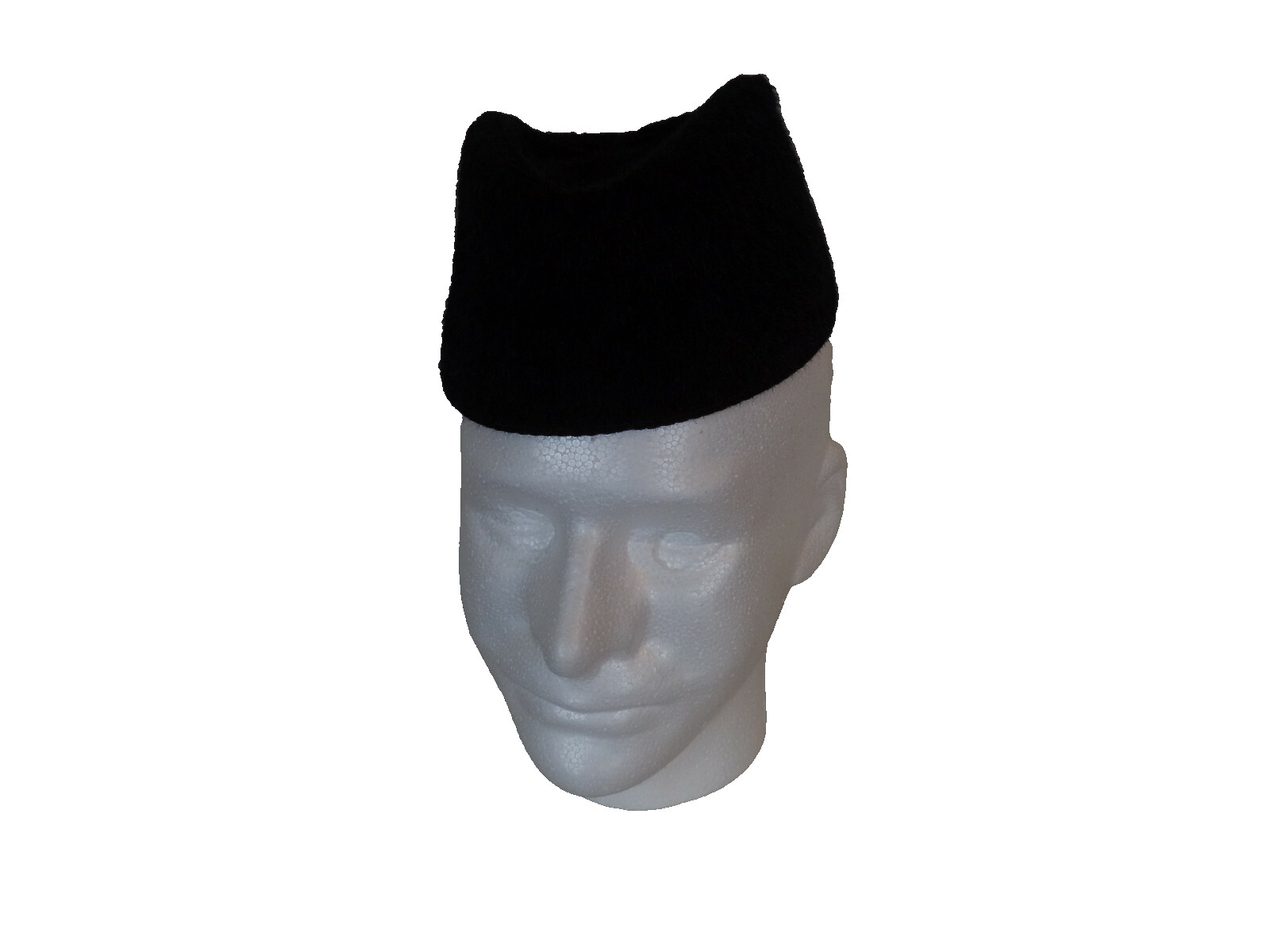 Men’s Black Handmade African Traditional Fur Perch Hats. One Size. 20 Inches Cir