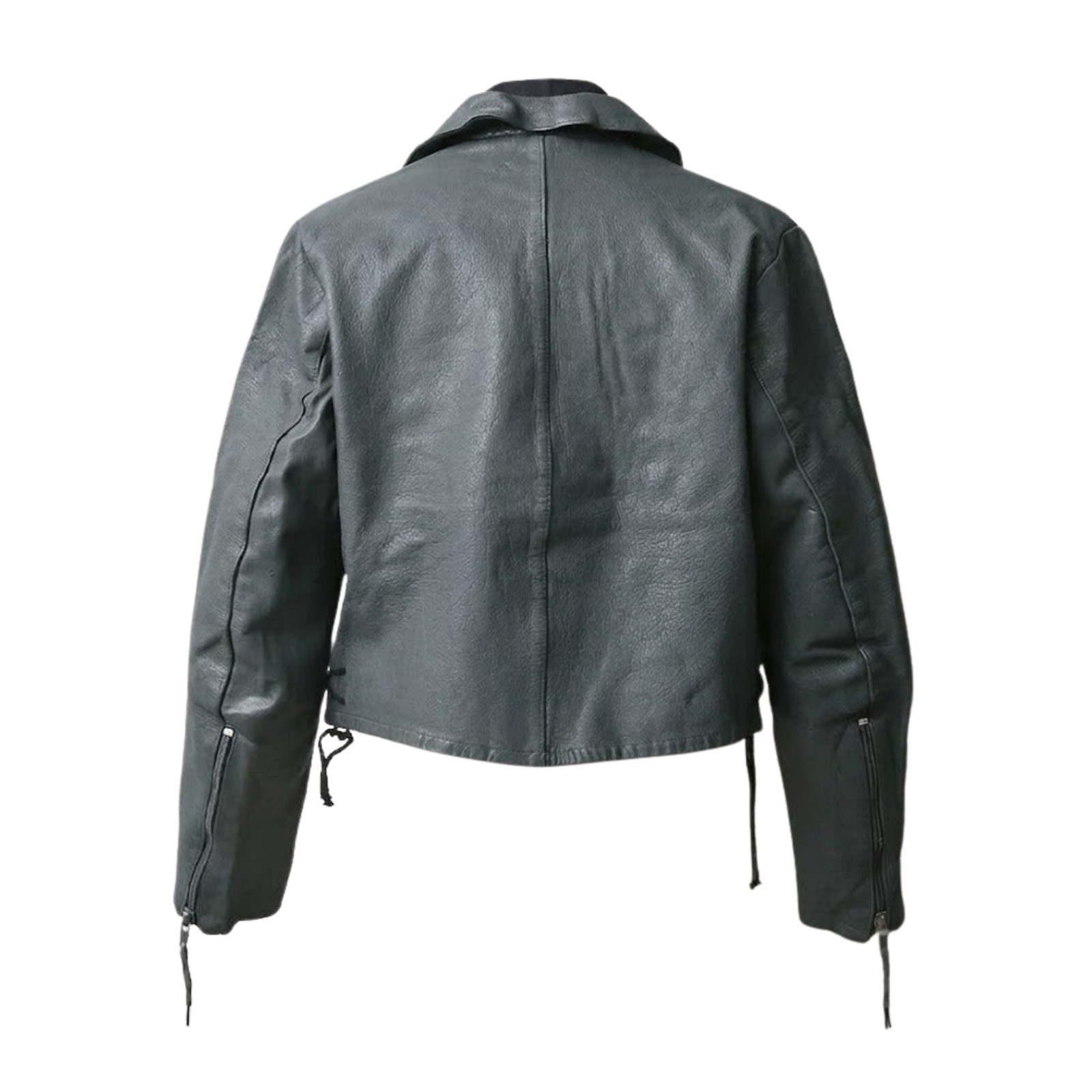 Vintage German Military Grey BM Federal Navy Crop Submarine Leather Jacket Men’s
