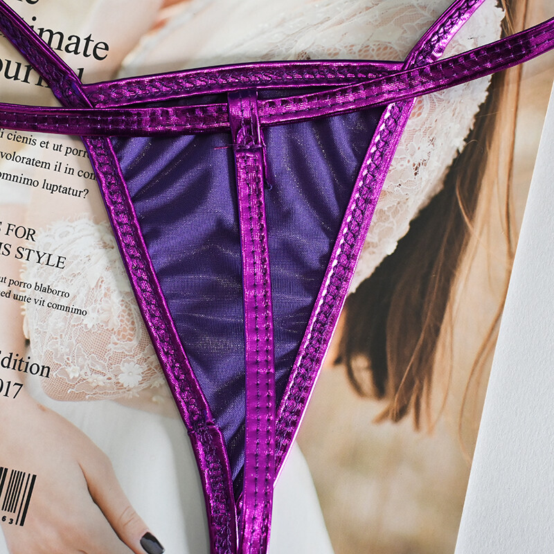 5 Pcs Lot Womens Ladies G string Thongs Panties Brief High Cut Glitter Lingeries