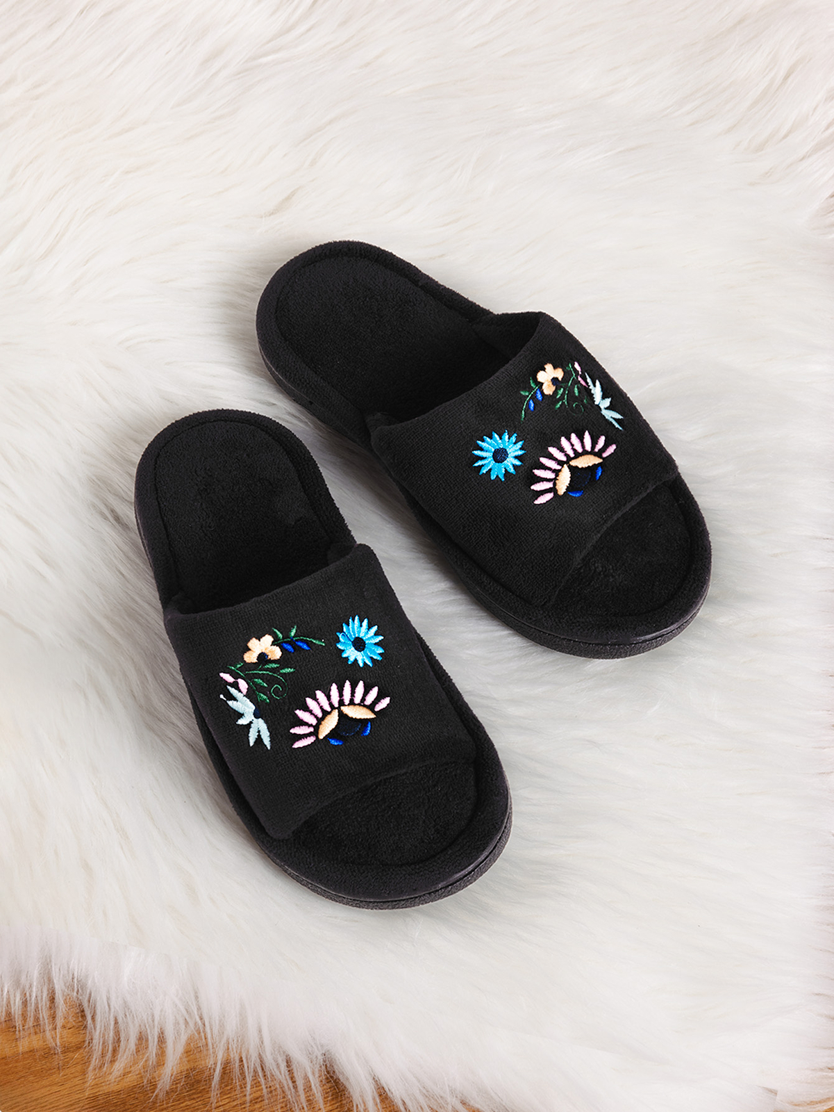 Women Memory Foam Slippers Open Toe Comfortable Lightweight Slip On Slippers