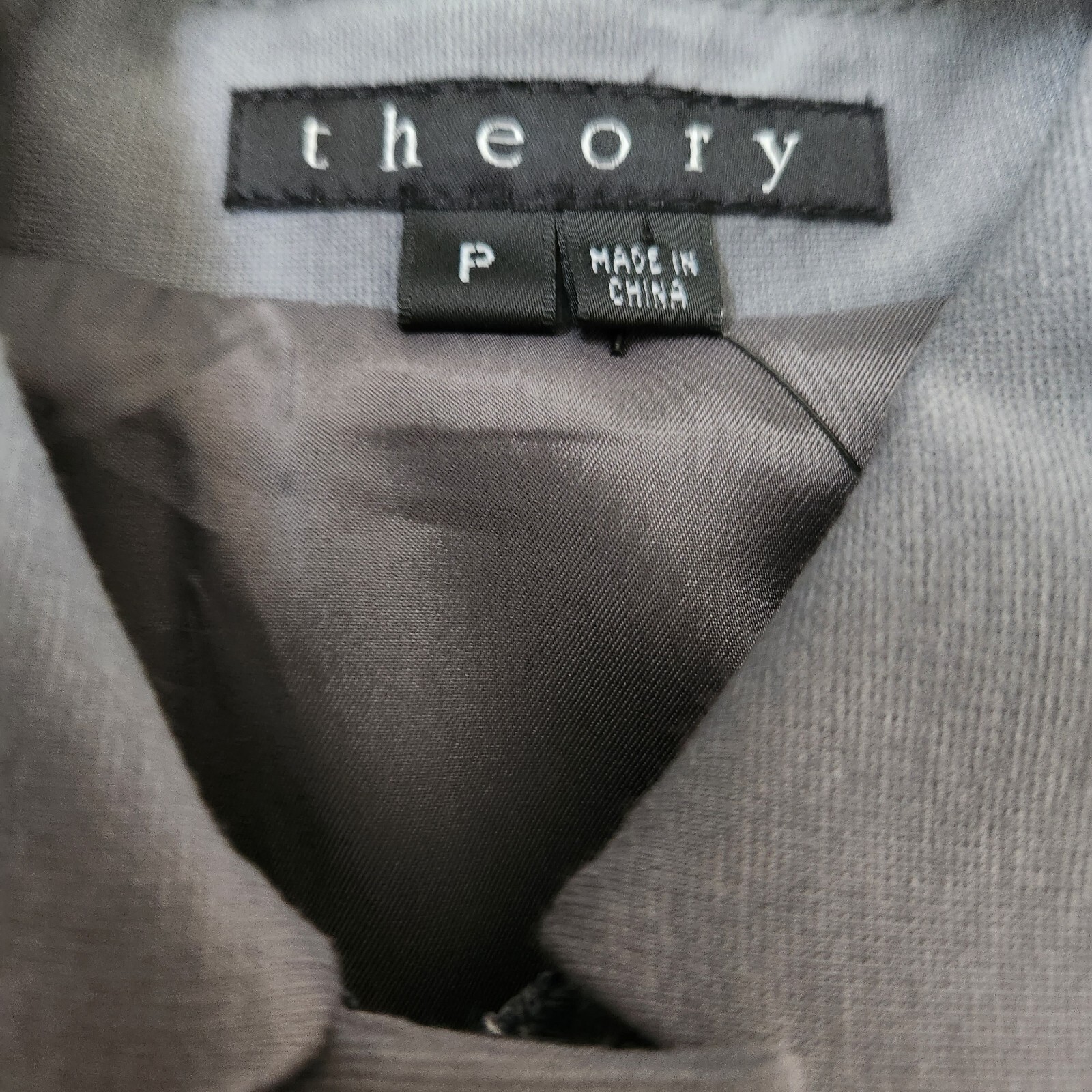 Theory Jacket Womens Size P Gray Full Zip Long Sleeve Mid-Length Collared Jacket