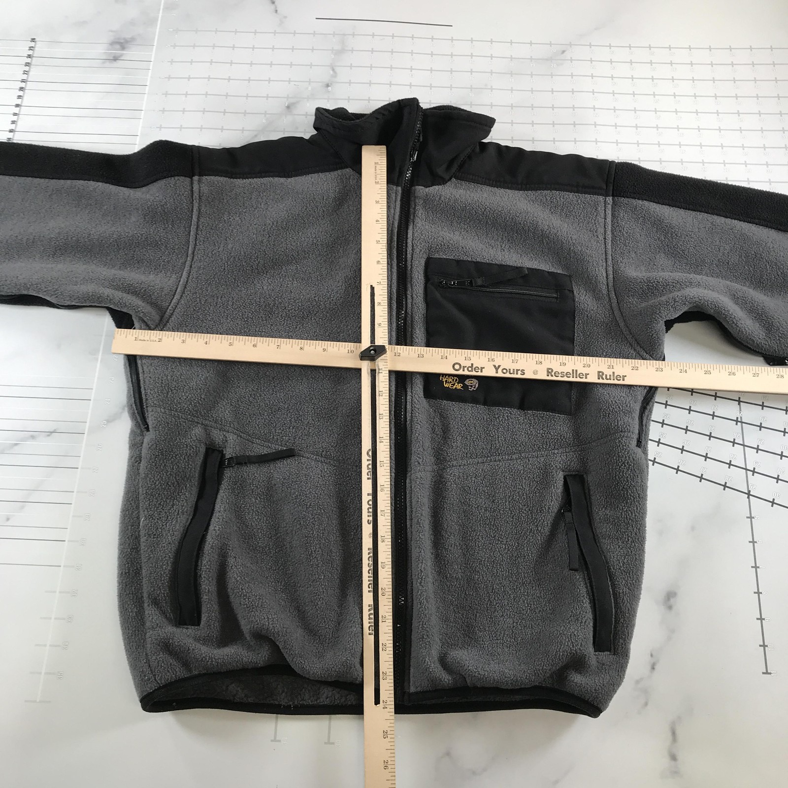 Mountain Hardwear Windstopper Jacket Mens Medium Gray Black Fleece Full Zip