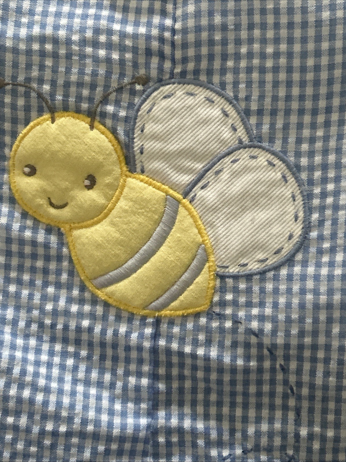 NWT Petit Ami Seersucker Blue Romper Jon Jon BEE 12 Months A29