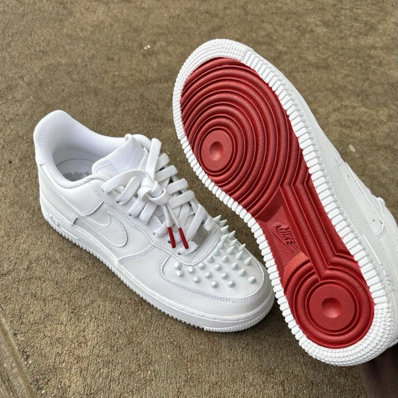 Custom Nike Air Force 1 Low – Red Bottom Metal Spikes