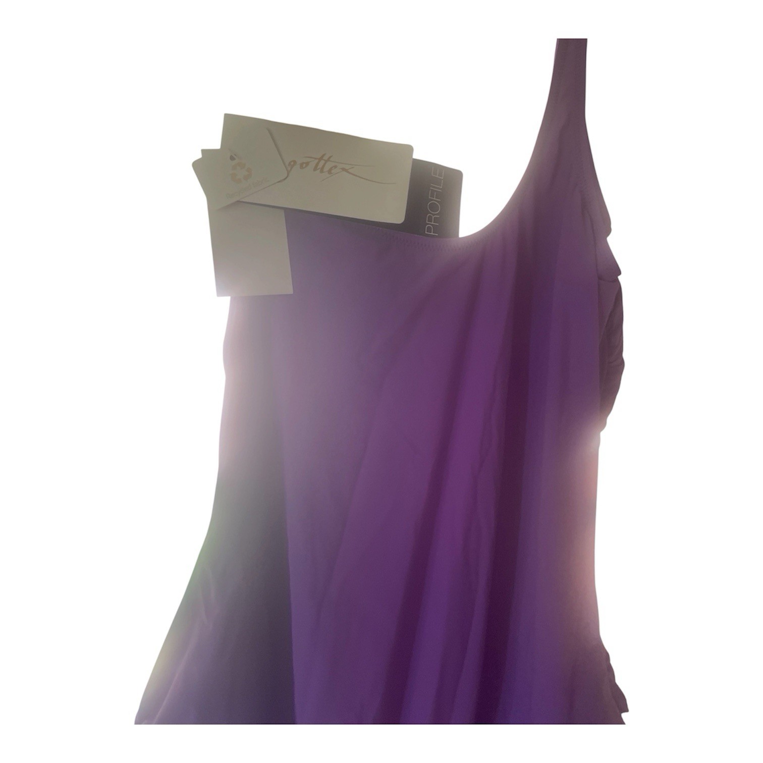 Gottex Women’s Purple Solid One-Shoulder Swimsuit, Braided Accent, Size 12