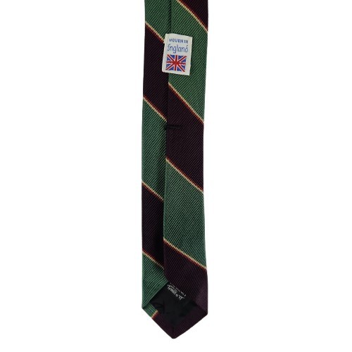 Vtg. Robert Talbott/Jack Henry Green Brown Classic Stripe 100% Silk Tie-England