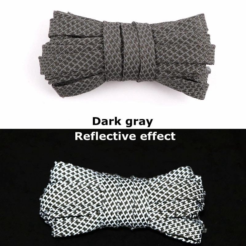 1Pair Reflective Shoelaces Sneakers Flat Shoelace Rope Laces Shoes Accesories