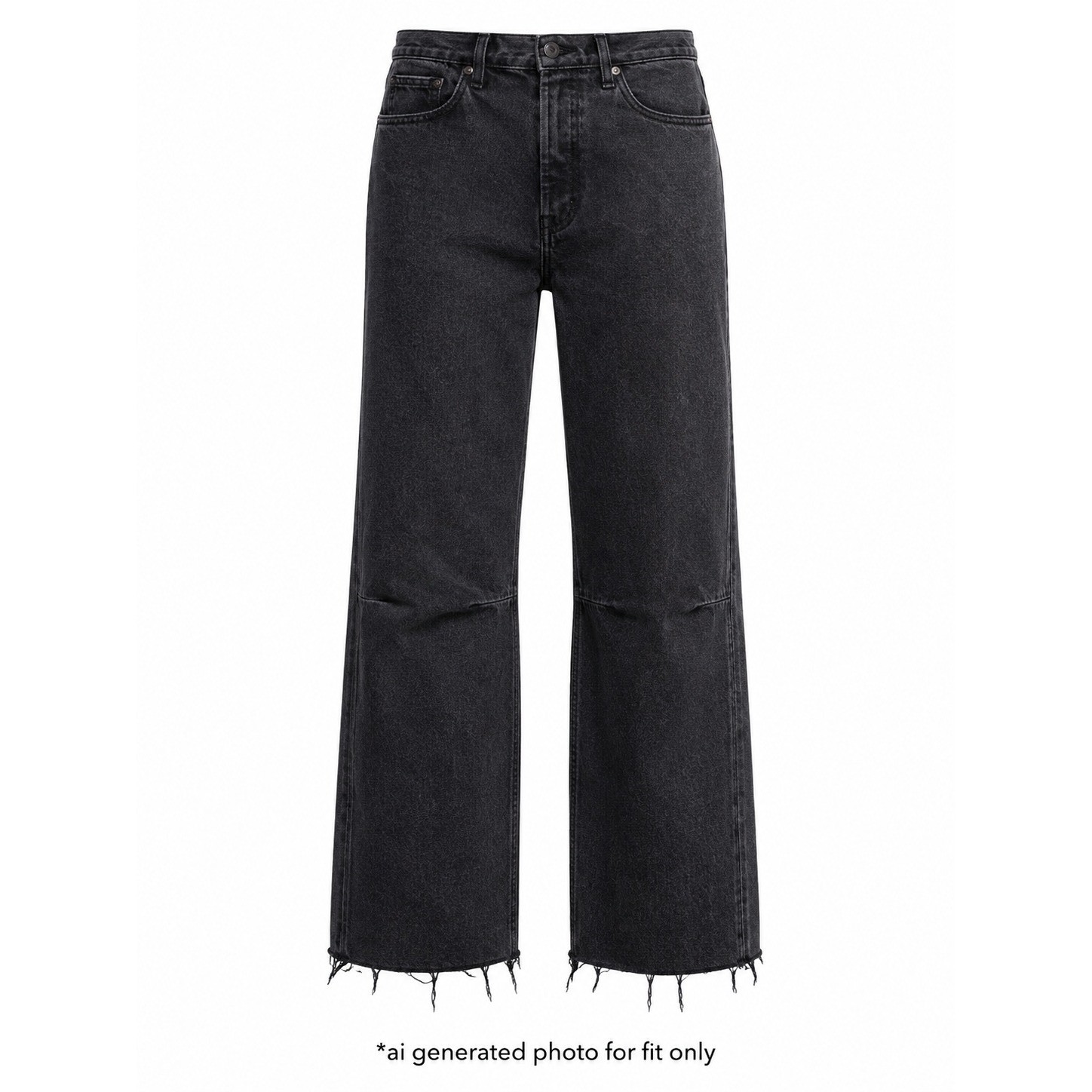 Wild Fable Distressed High Rise Straight Leg Jeans Women 14 Black