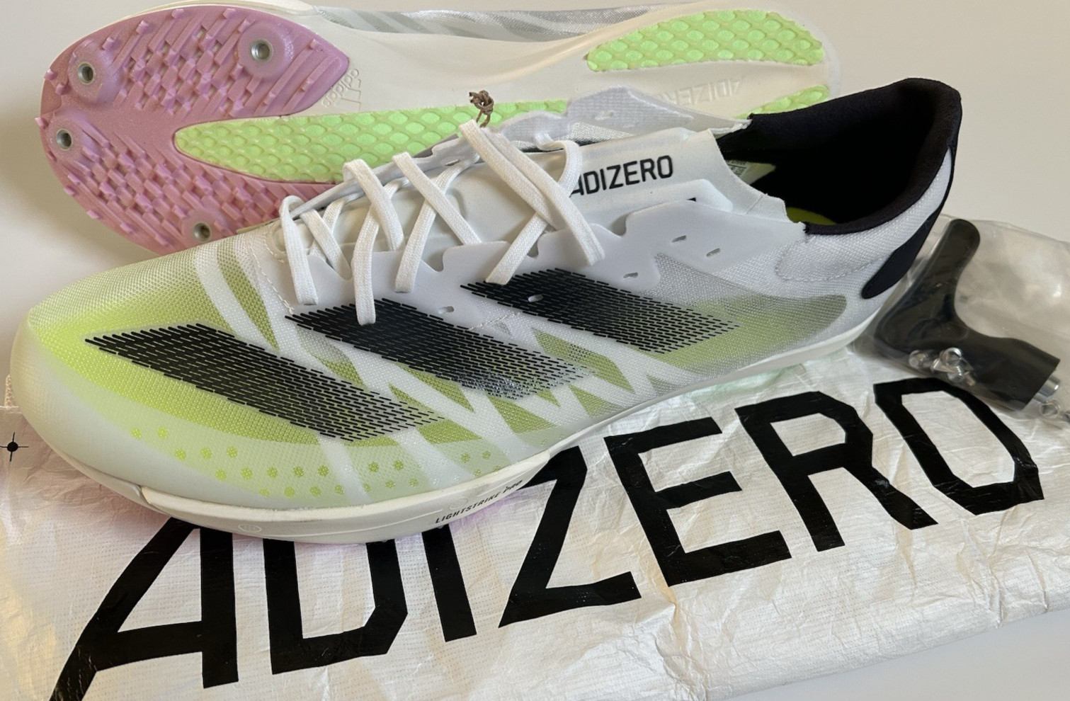 Adidas Adizero Ambition Track & Field Spikes IE5486 w/ Carrying Bag • Men’s 12