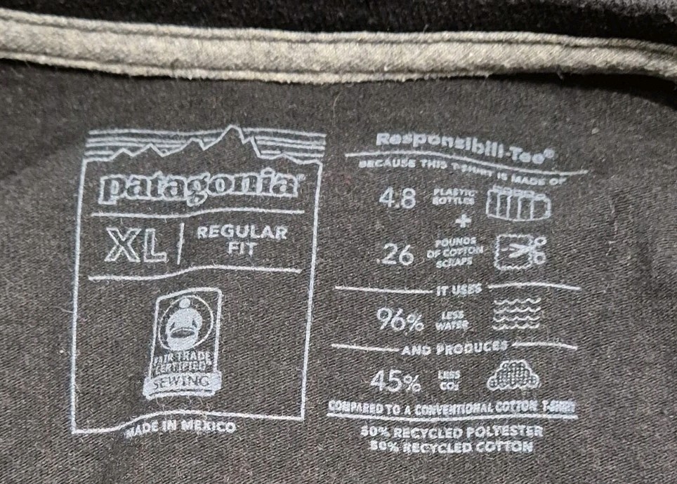 MENS PATAGONIA P-6 LOGO POCKET RESPONSIBILI-TEE SIZE XL