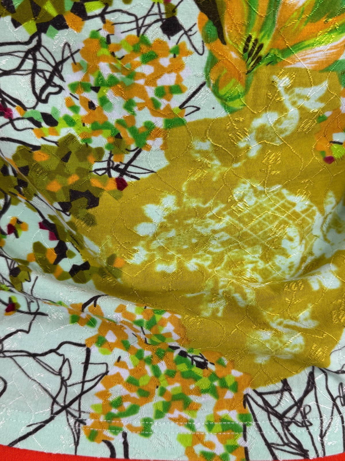 Christian Lacroix Bazar Green Print Stretch Cotton Top Blouse 4 US 40 IT S Auth