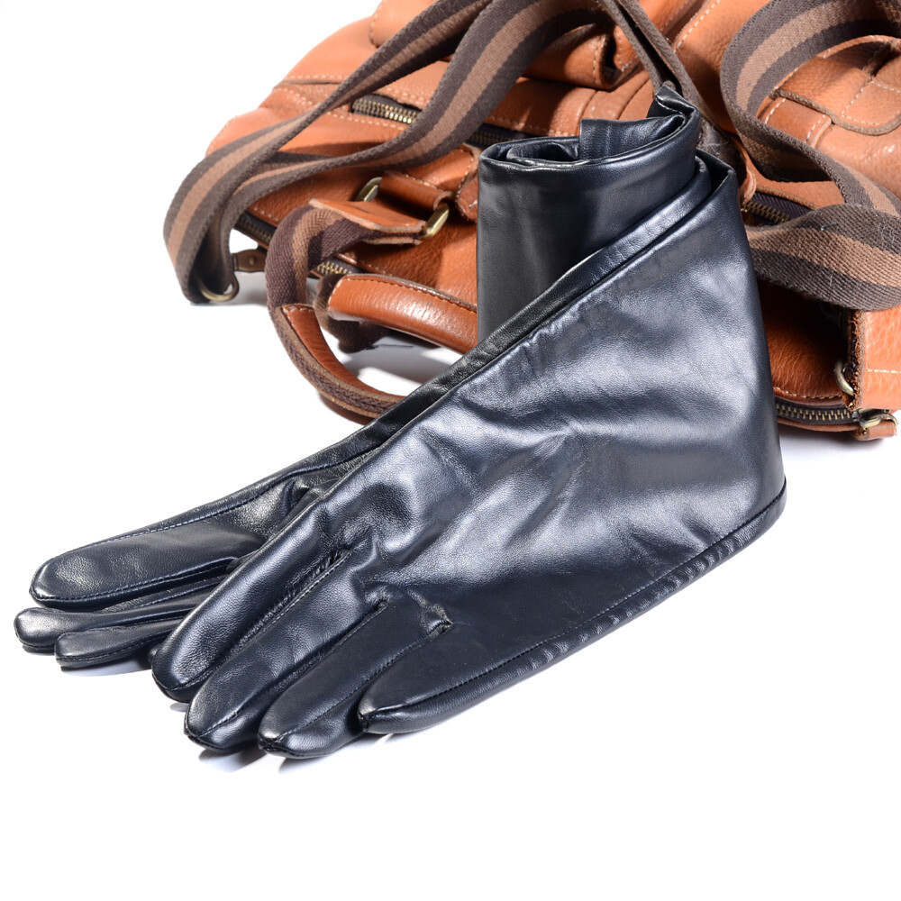 60 70 80cm Men’s Male 100% Real leather Punk Party Dancing Opera/Long Gloves