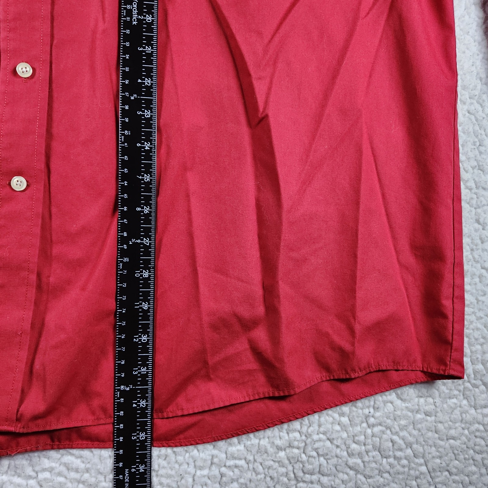 Stafford Essentials Classic Fit Men’s 18-18.5 32/33 Red Button Down Dress Shirt