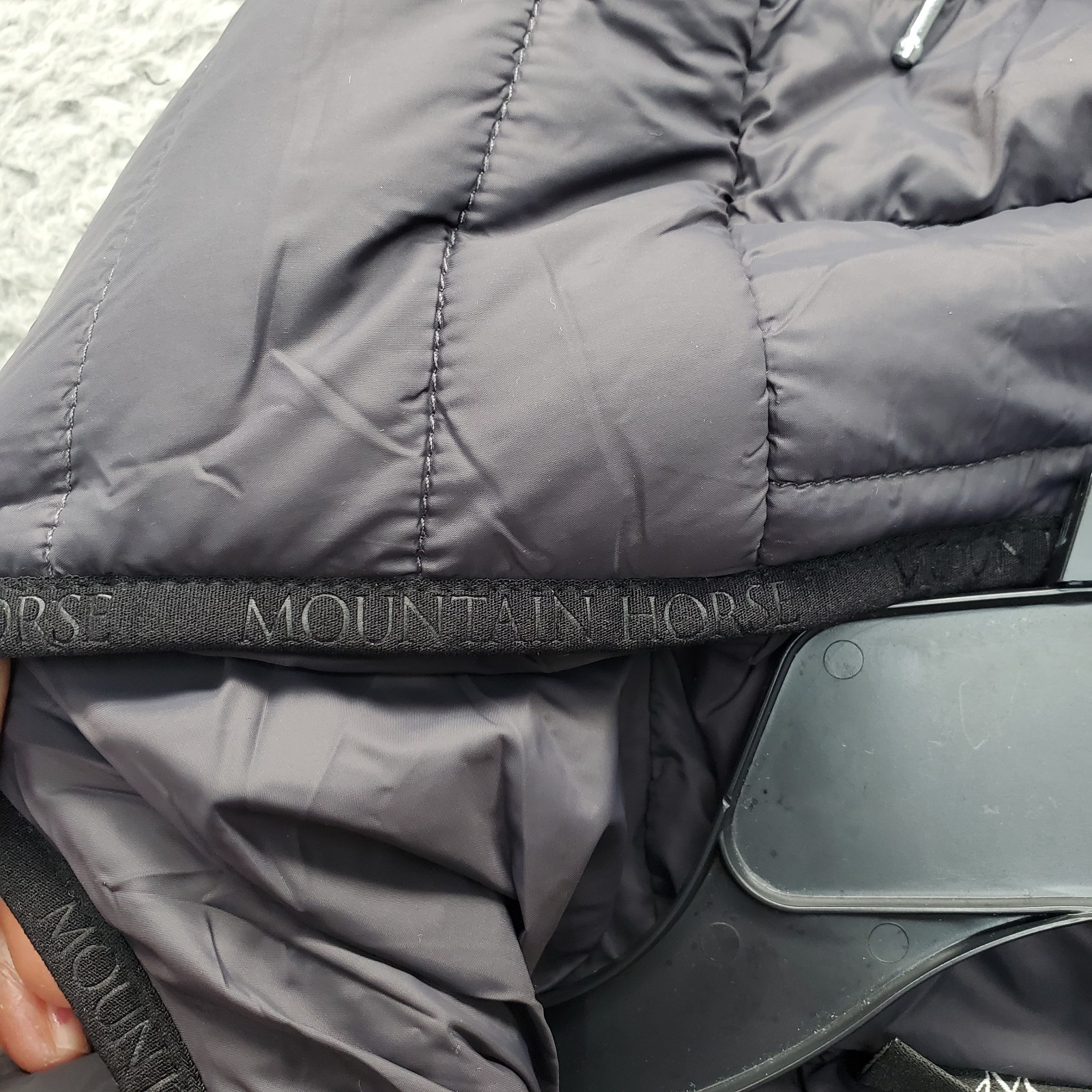 Mountain Horse Puffer Jacket Women Small Multi Quilted Hooded Long Sleeve Zip-Up