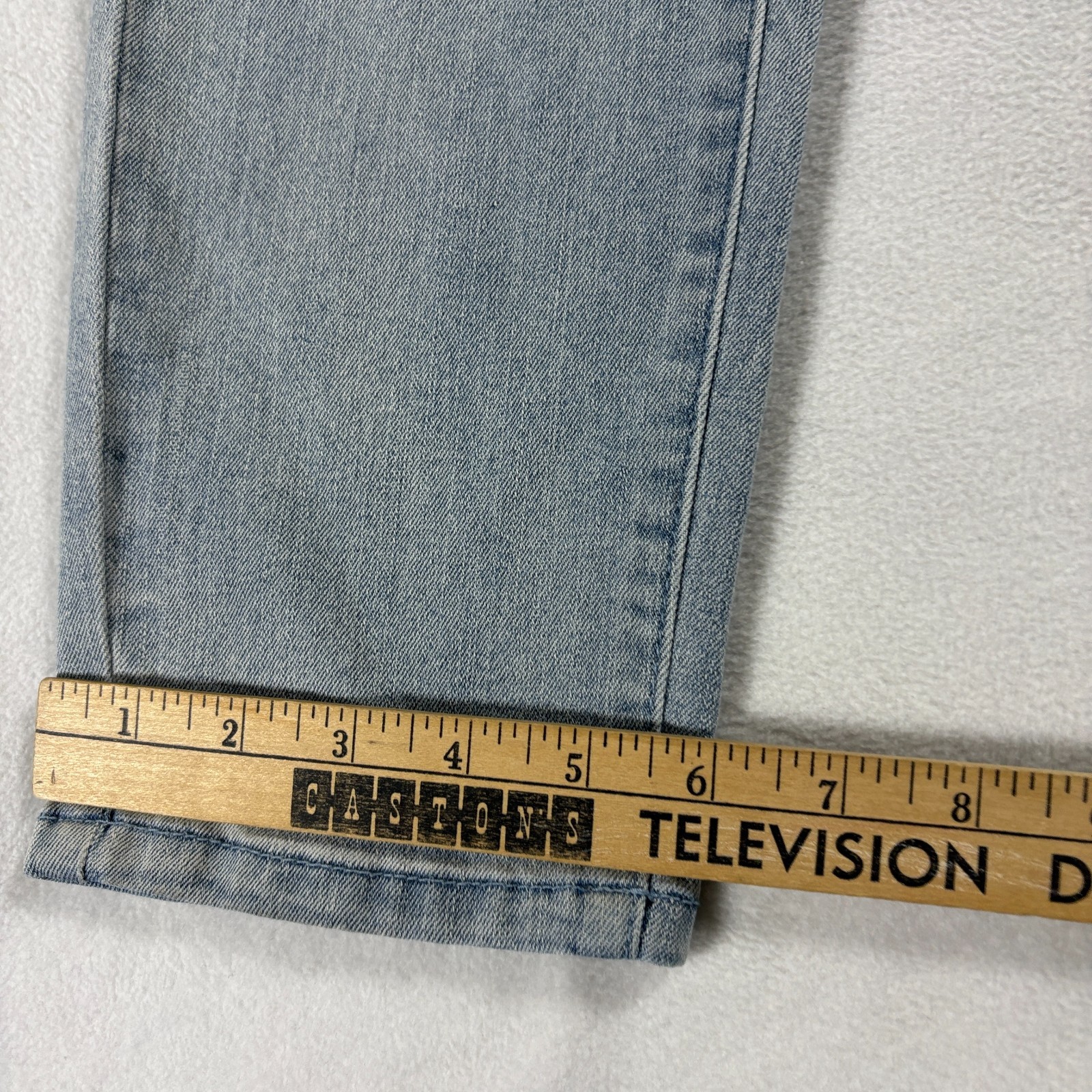High Rise Front Zip Skinny Jeans Stretch Womens Tag L Fits Like 30X28 Light Wash