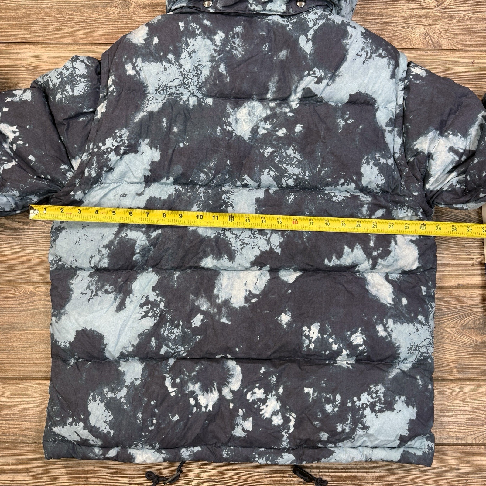 Polo Ralph Lauren Mens Convertible Tie-Dye Down Jacket Vest Hood Blue LARGE NEW