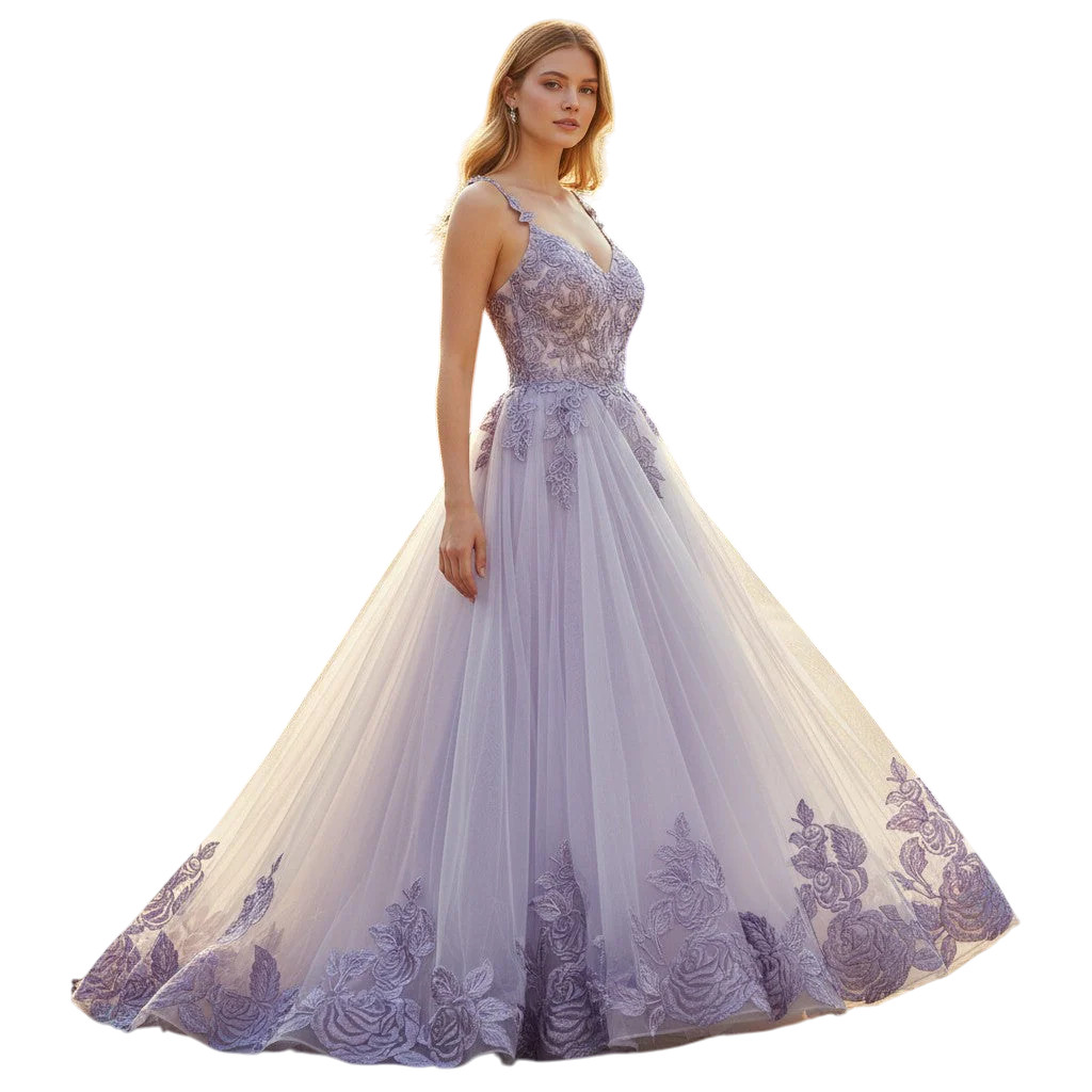 Lavender Dreamscape Ball Gown: Dance Like No One’s Watching!