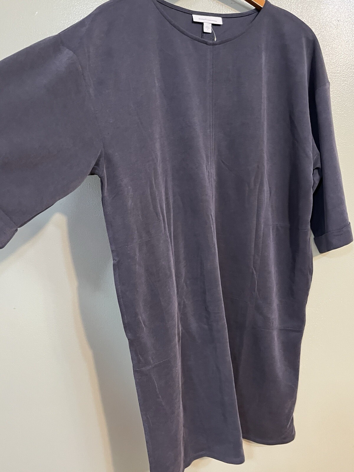 J Jill Womens Stone Washed Navy Blue Pullover Dress Pockets Comfy Soft S New