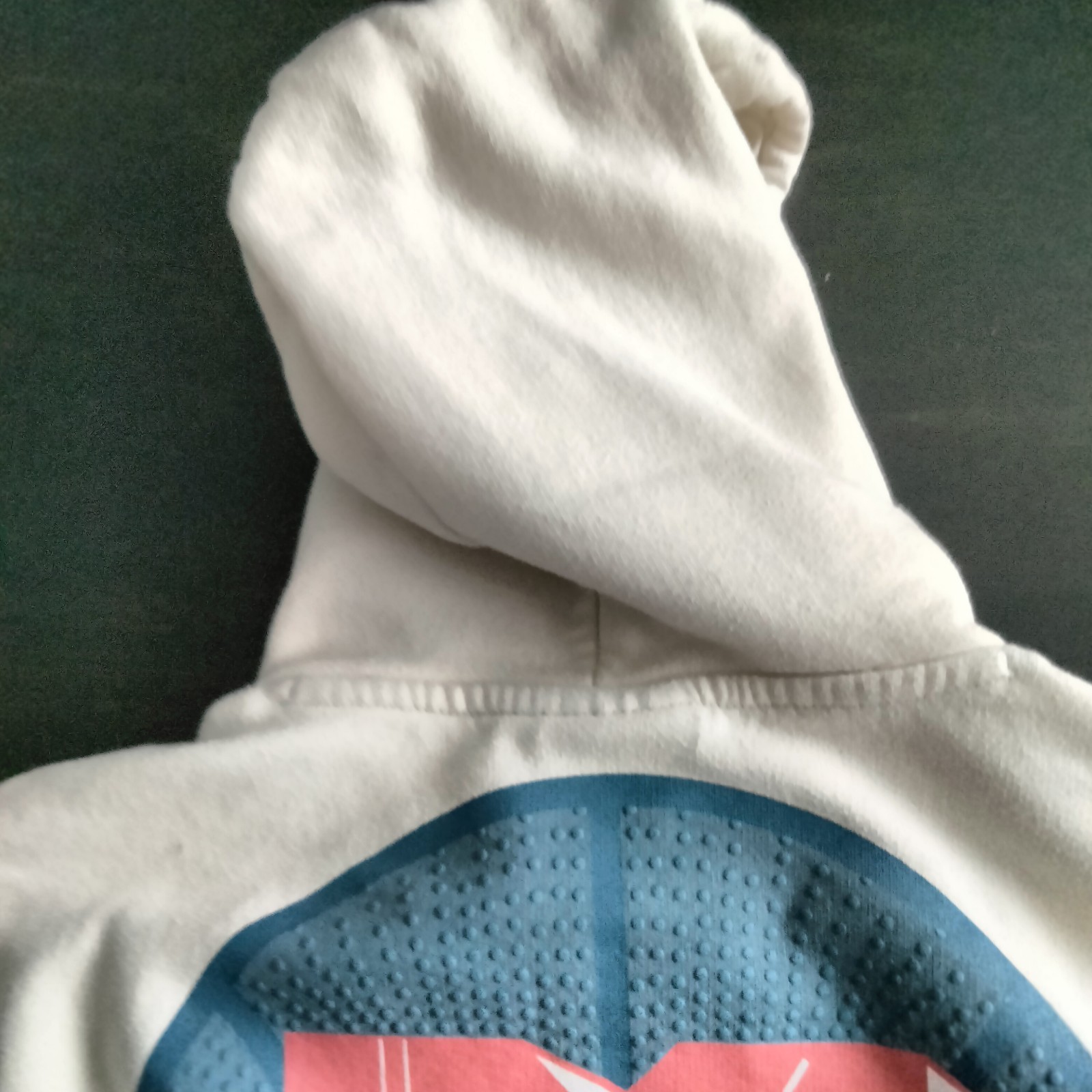 MTV Hoodie Double Sided Basketball Graphic Sweatshirt Unisex Medium Cream Color