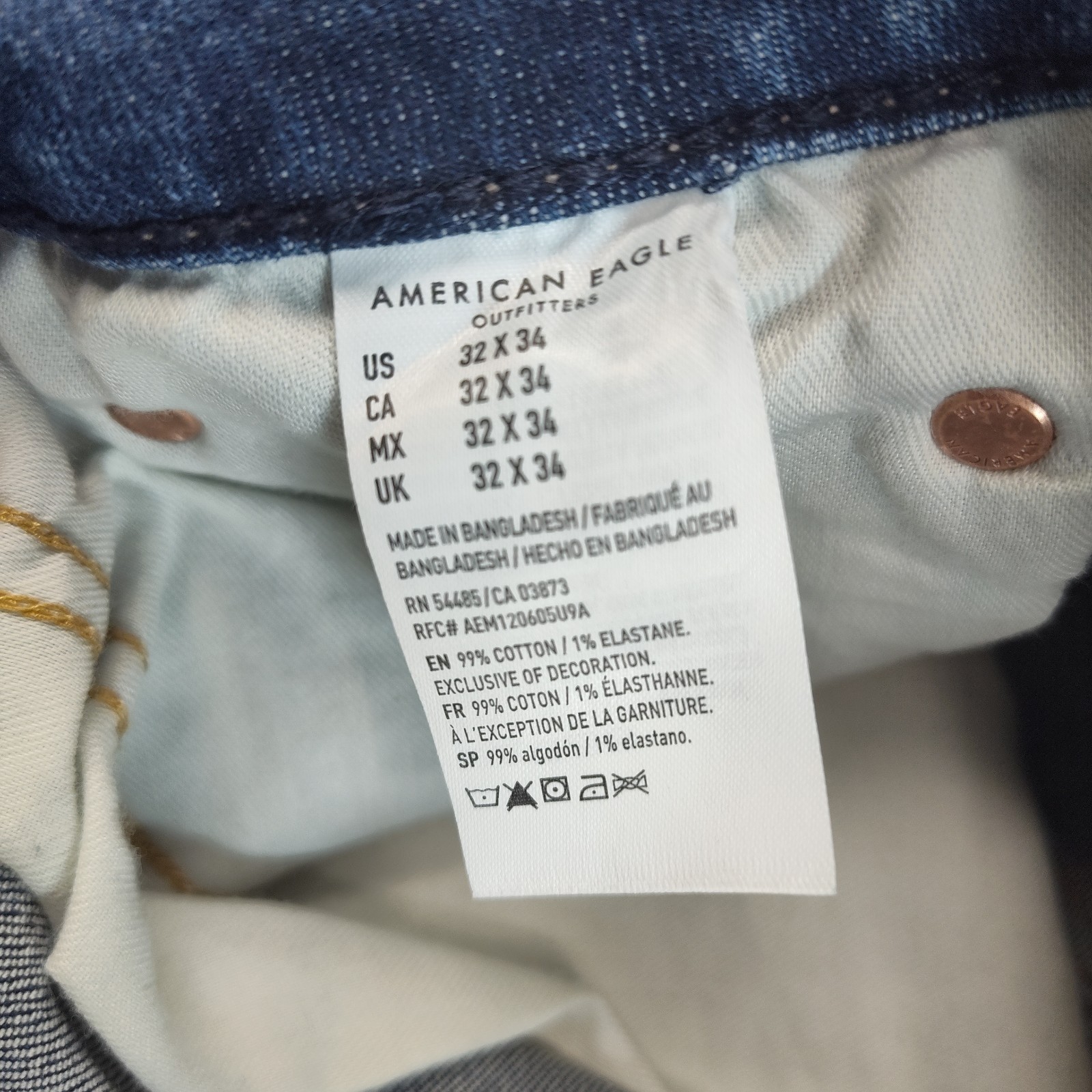 American Eagle Jeans Mens 32×34 Medium Wash Original Boot Next Level Flex