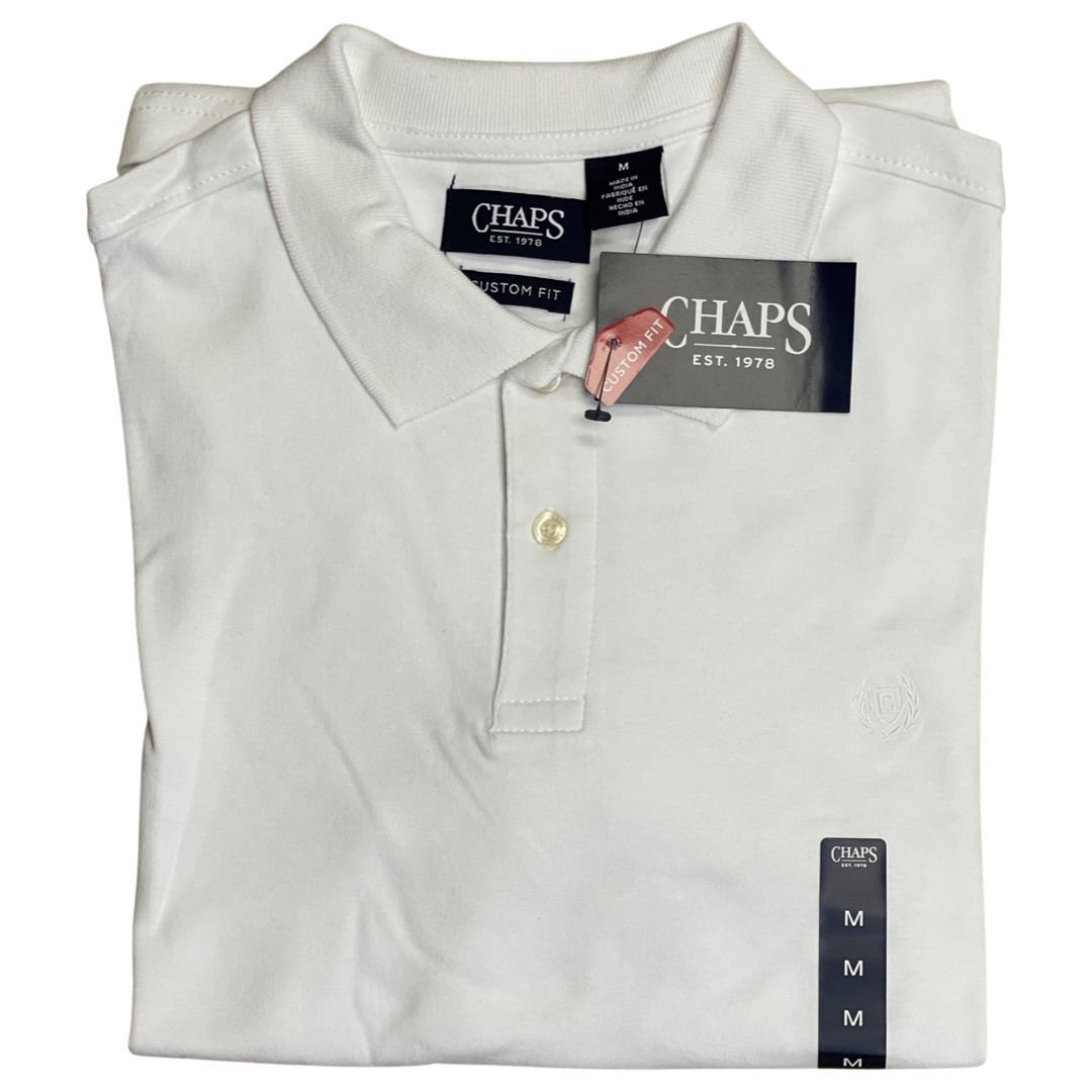 CHAPS Natural Stretch Polo Shirt in WHITE in Size EXTRA LARGE *NWT*