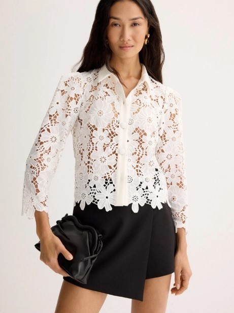 US Brand Milly June Roja Lace Top Blouse Shirt Top size M RRP US$ 350